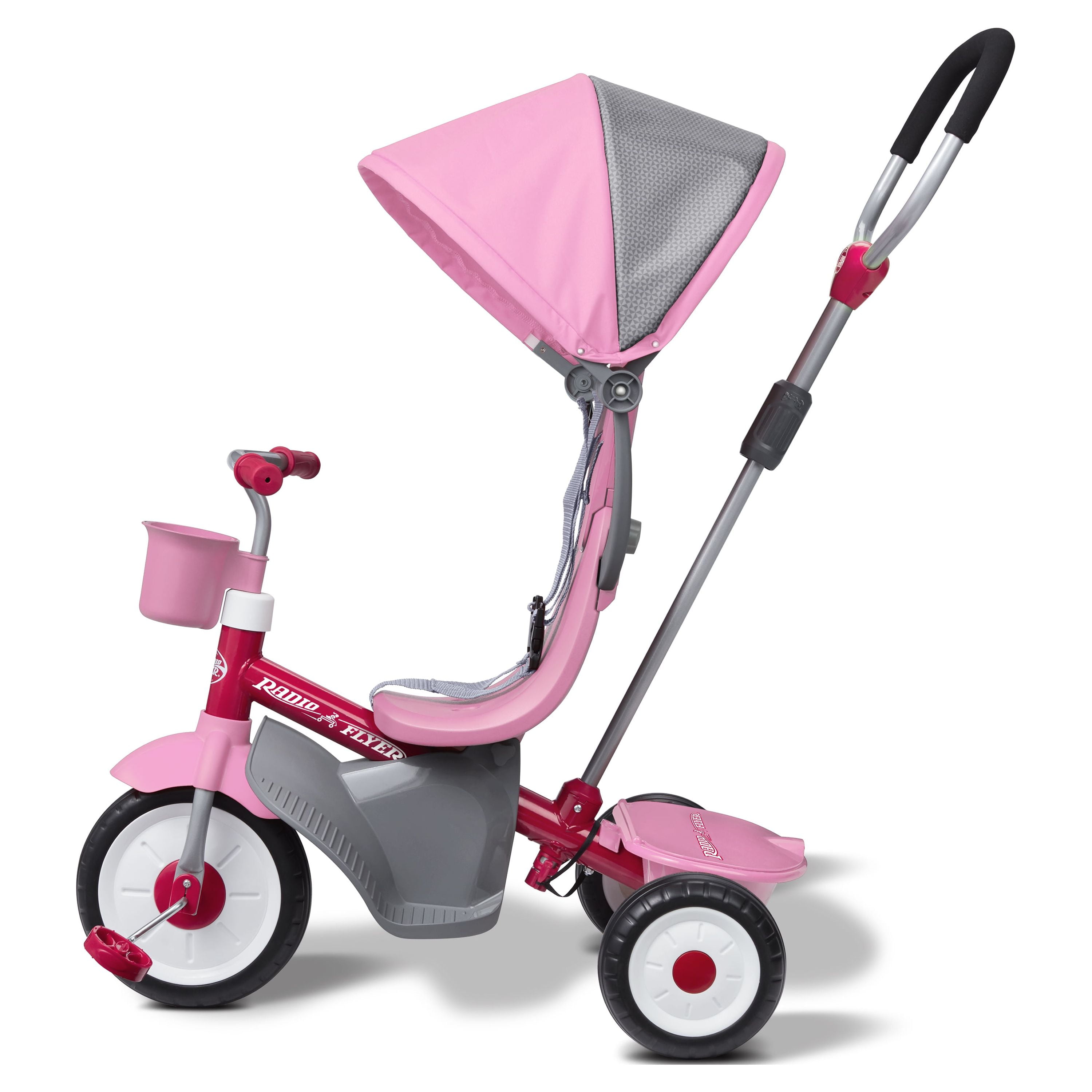 Radio Flyer 4-in-1 Stroll 'N Trike Infant and Toddler Tricycle Stroller, Pink - Image 19