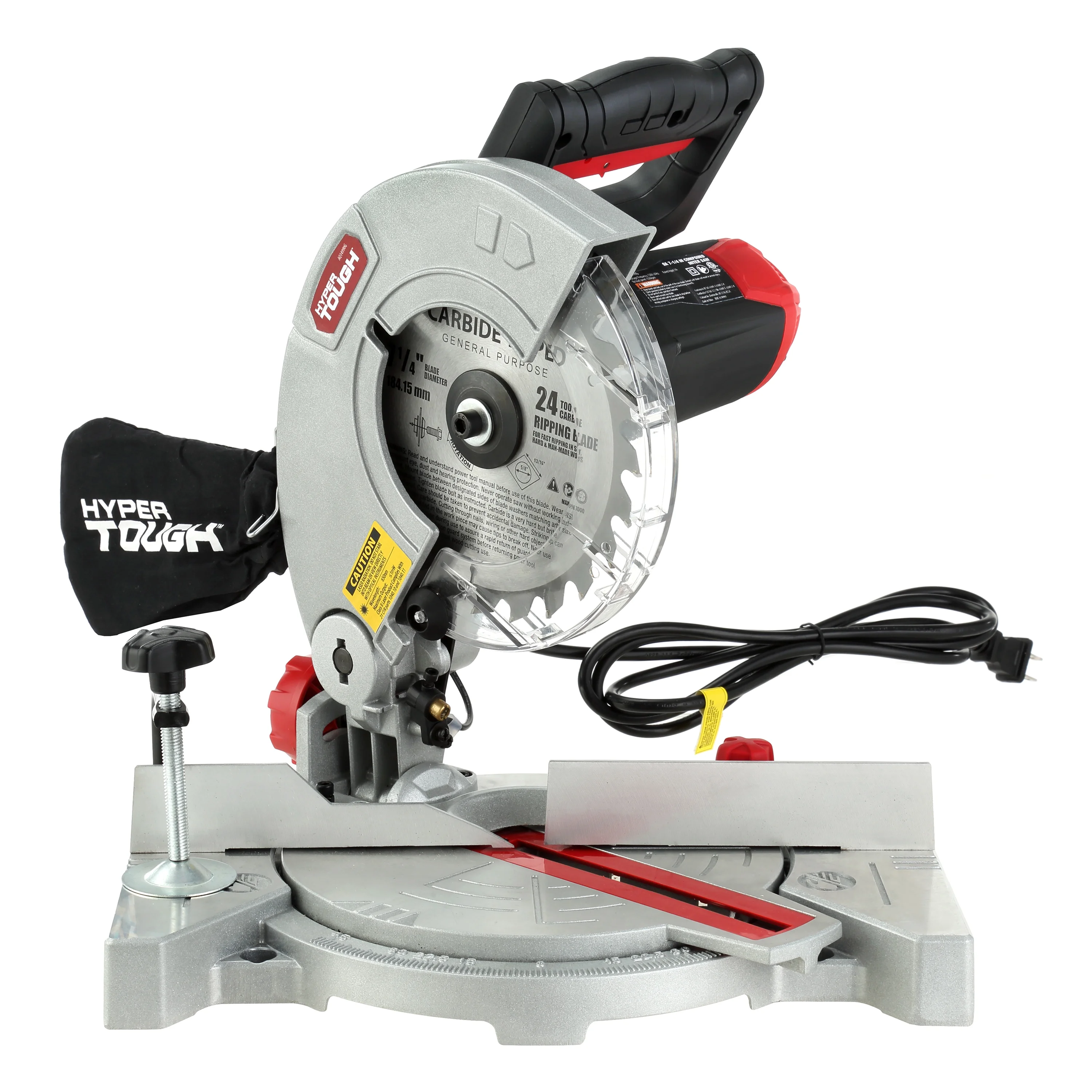 Hyper Tough 7-1/4 Inch 9 Amp Corded Compound Miter Saw, Laser Guide, New Condition - Image 8