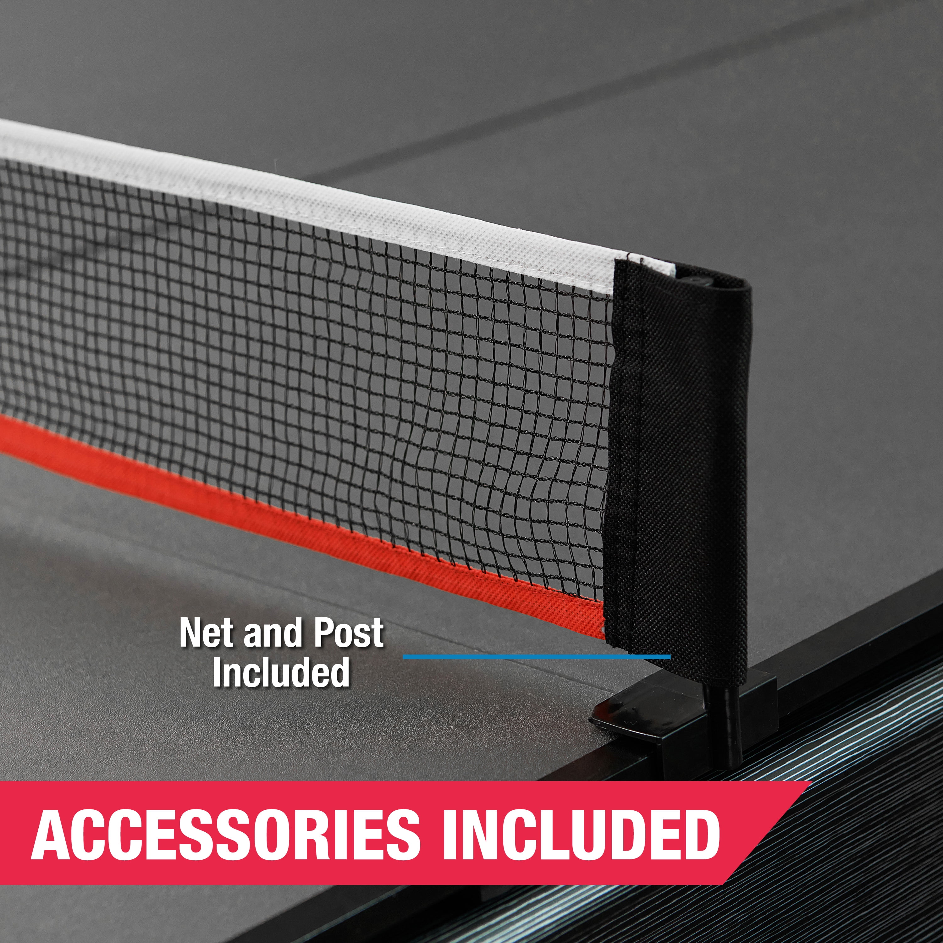 7-ft Table Tennis Conversion Top, 9mm Playfield, Net Included, Gray, and 4 Piece Top Folds for Storage by MD Sports - Image 2