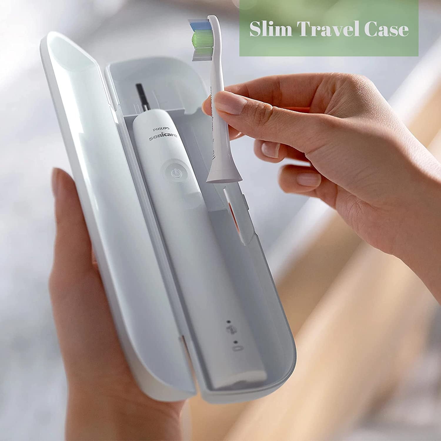 Philips Sonicare Electric Toothbrush DiamondClean 2-Pack Bundle, Rechargeable Electric Tooth Brush with Pressure Sensor, Sonic Electronic Toothbrush, Travel Case, White - Image 3