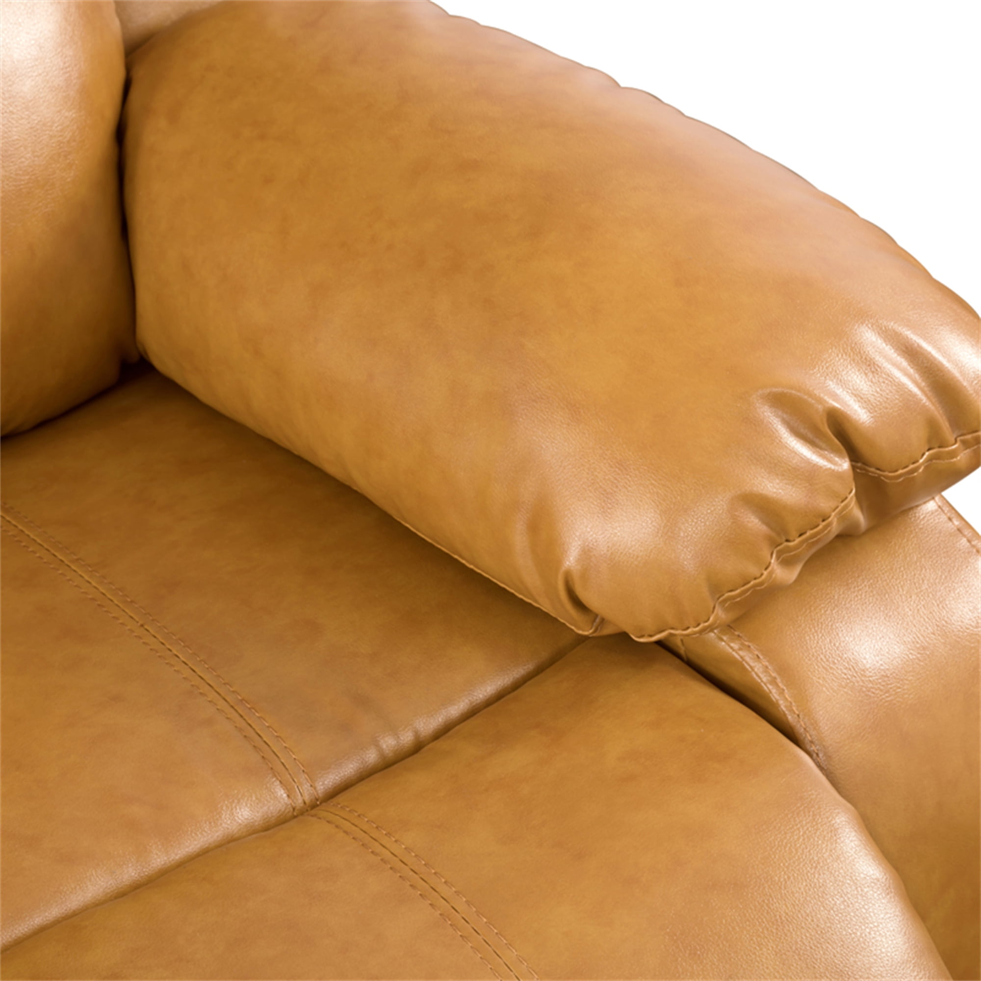 Aukfa Leather Recliner Chair, 38" Overstuffed Armchair Living Room Read Chair for Adults, Ginger - Image 11