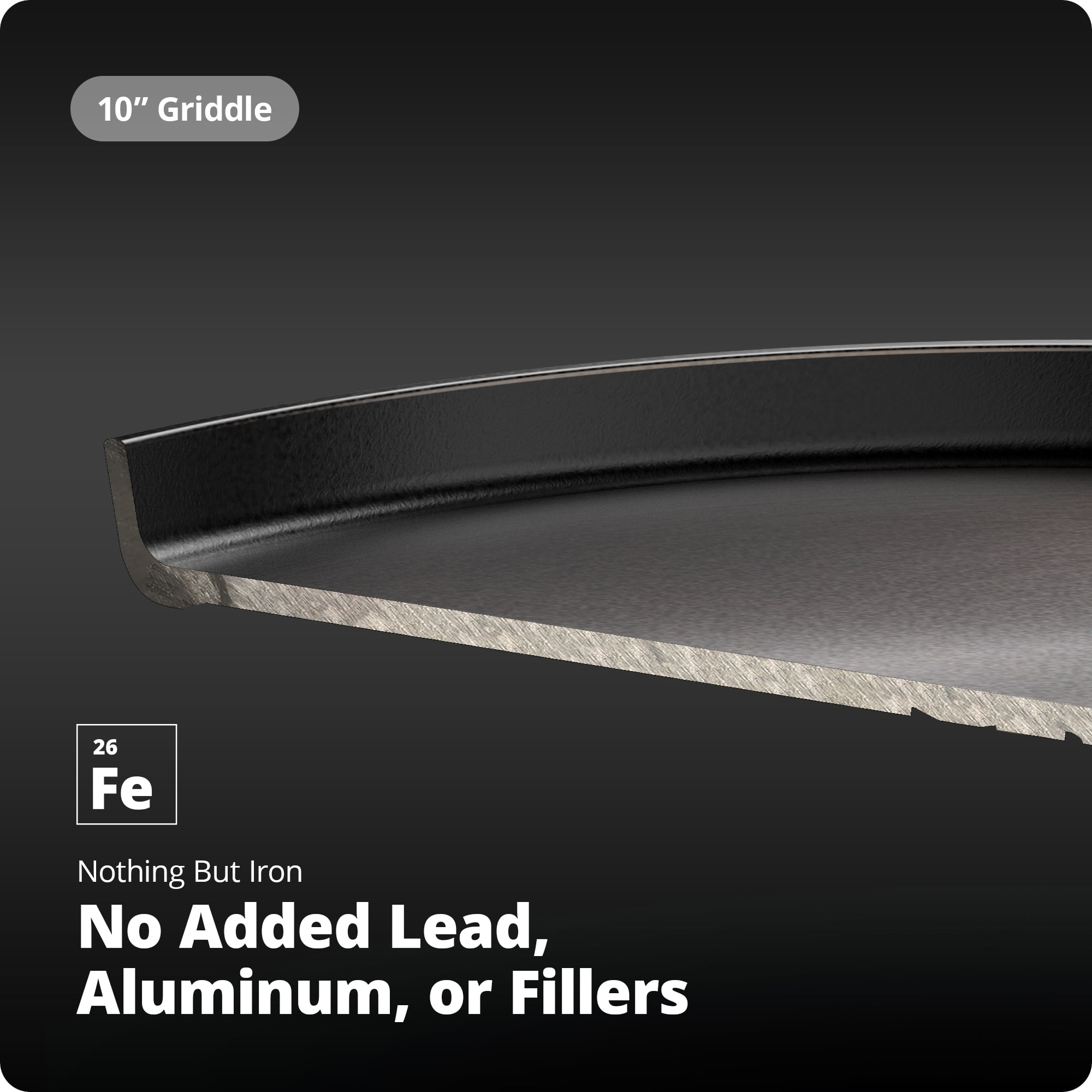 Greater Goods Cast Iron Home Griddle,Pre-Seasoned 10 inch Pan Surface, Black - Image 6