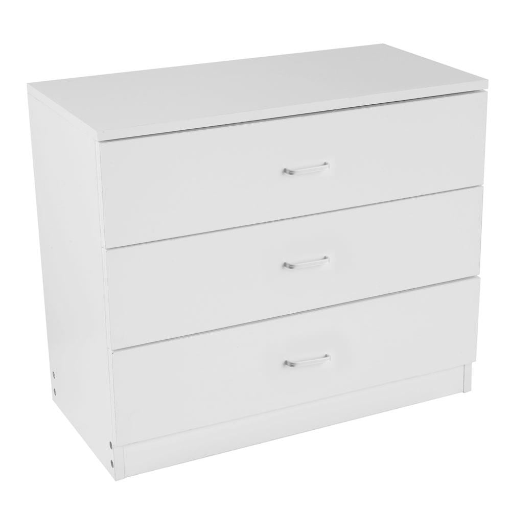 Zimtown MDF Wood Simple 3-Drawer Nightstands Drawer Dresser White - Image 9