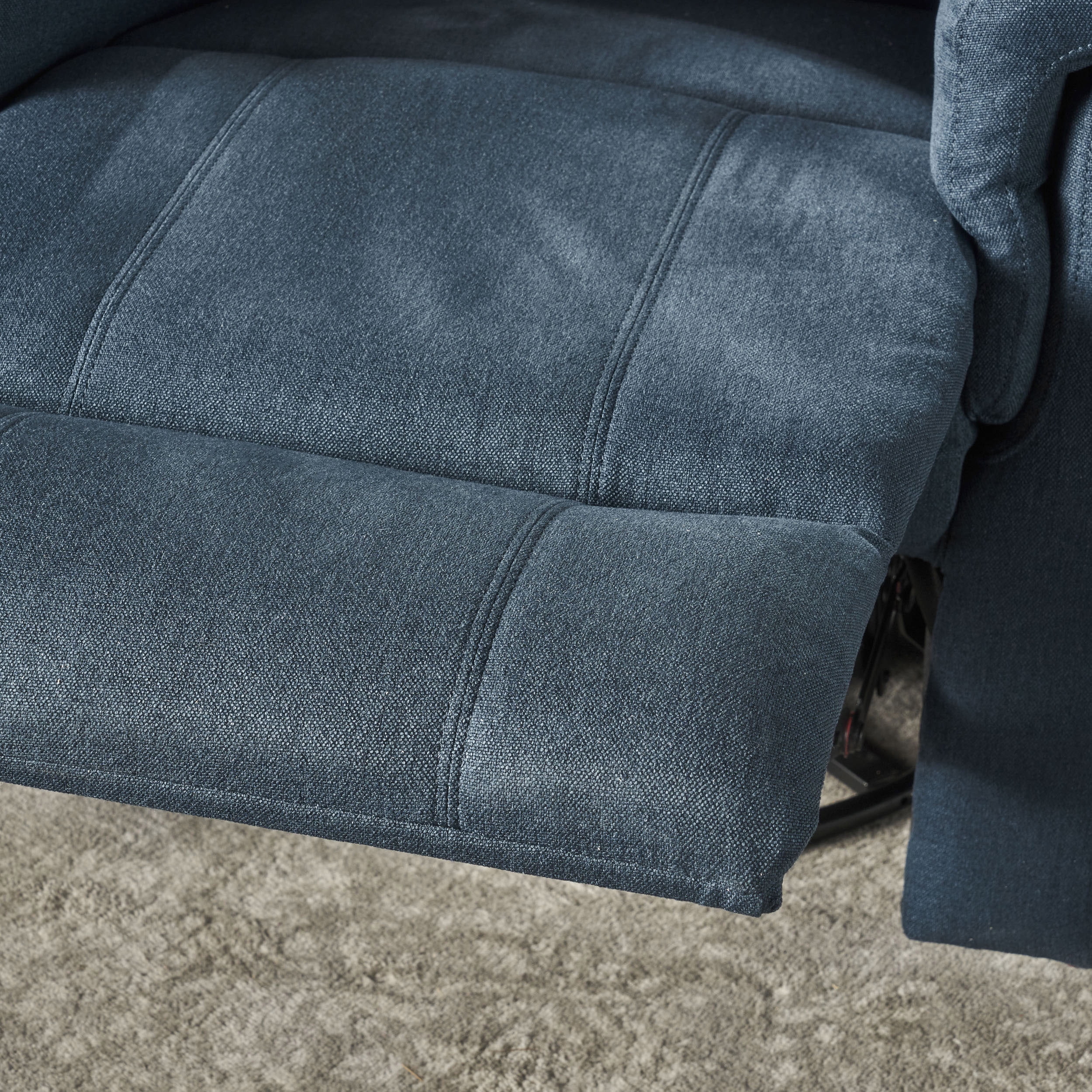 Noble House Pete Standard Fabric Tufted Swivel Glider Recliner, Navy Blue - Image 10