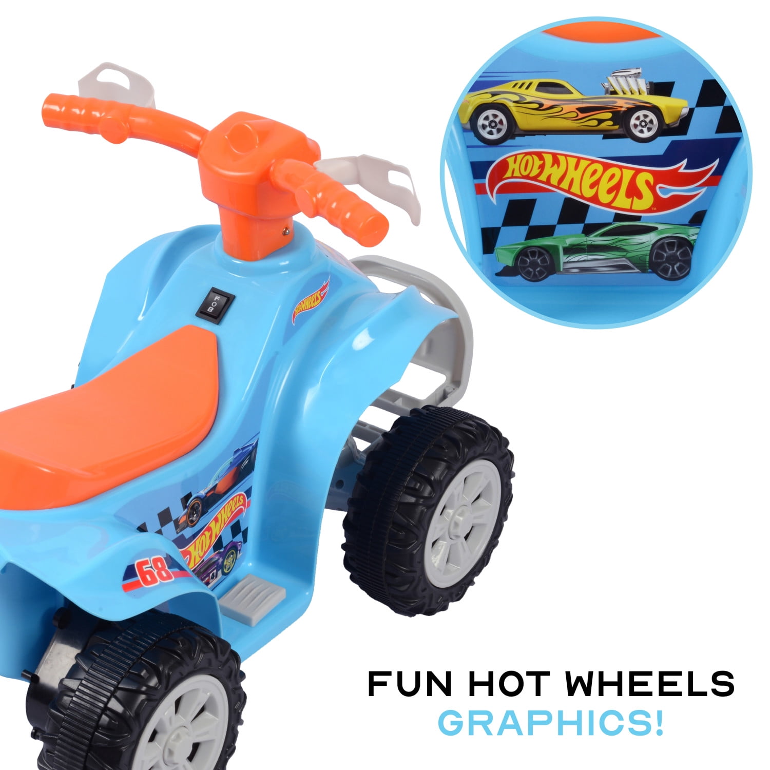 Licensed Hot Wheels 6V Battery Powered Ride on ATV for Kids Ages 2-5 Years Old, Blue - Image 9