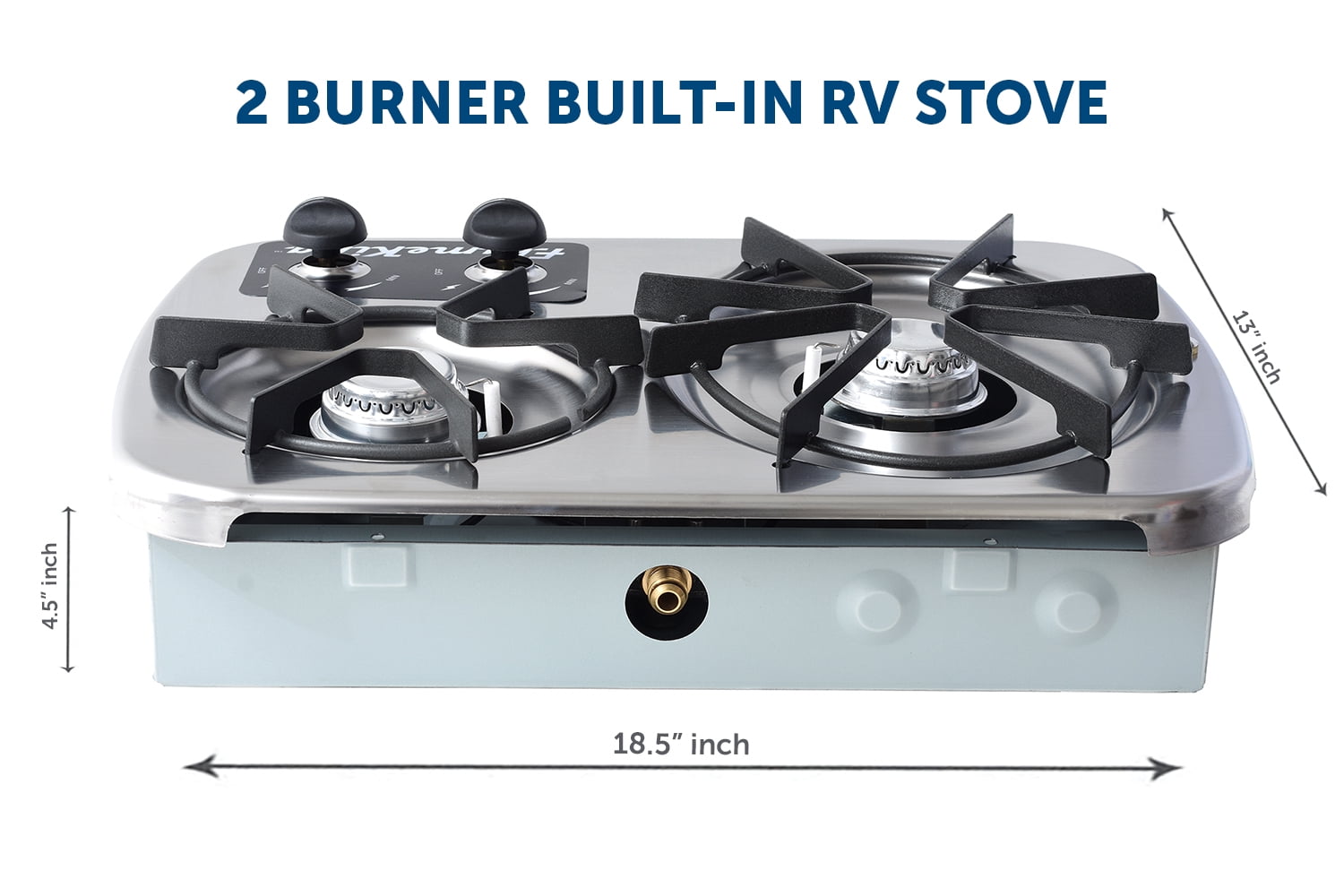 Flame King 2 Burner Built-In RV Trailer Stove With Wind Shield - Image 6