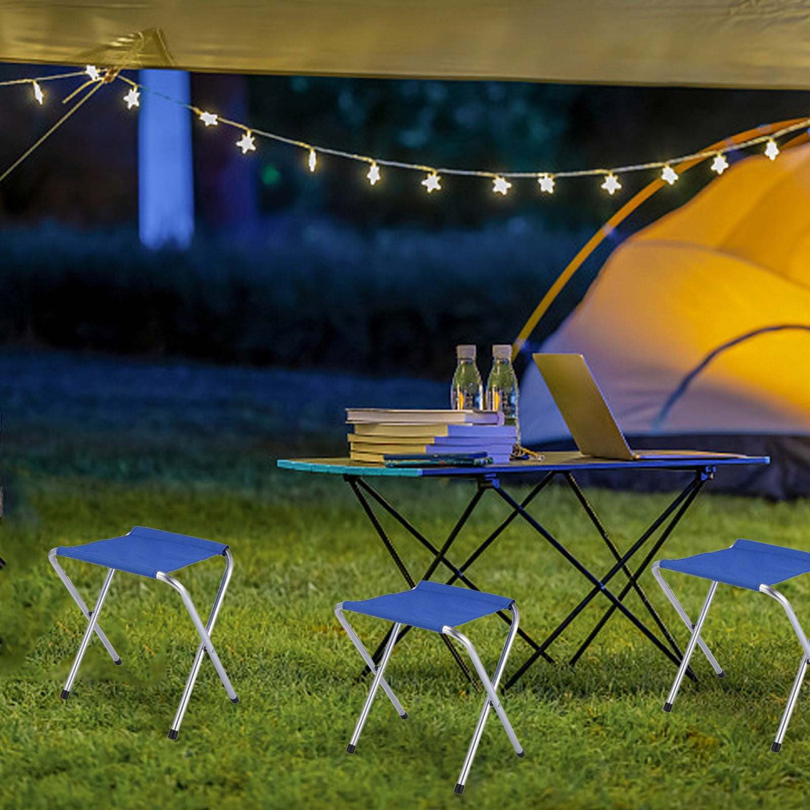 1 Pack Folding Camp Stools For Adults 15 Inch Tall Sturdy Heavy Duty Portable Camping Stools For Fishing Sitting Hold 300lbs Heavy People Blue - Image 8