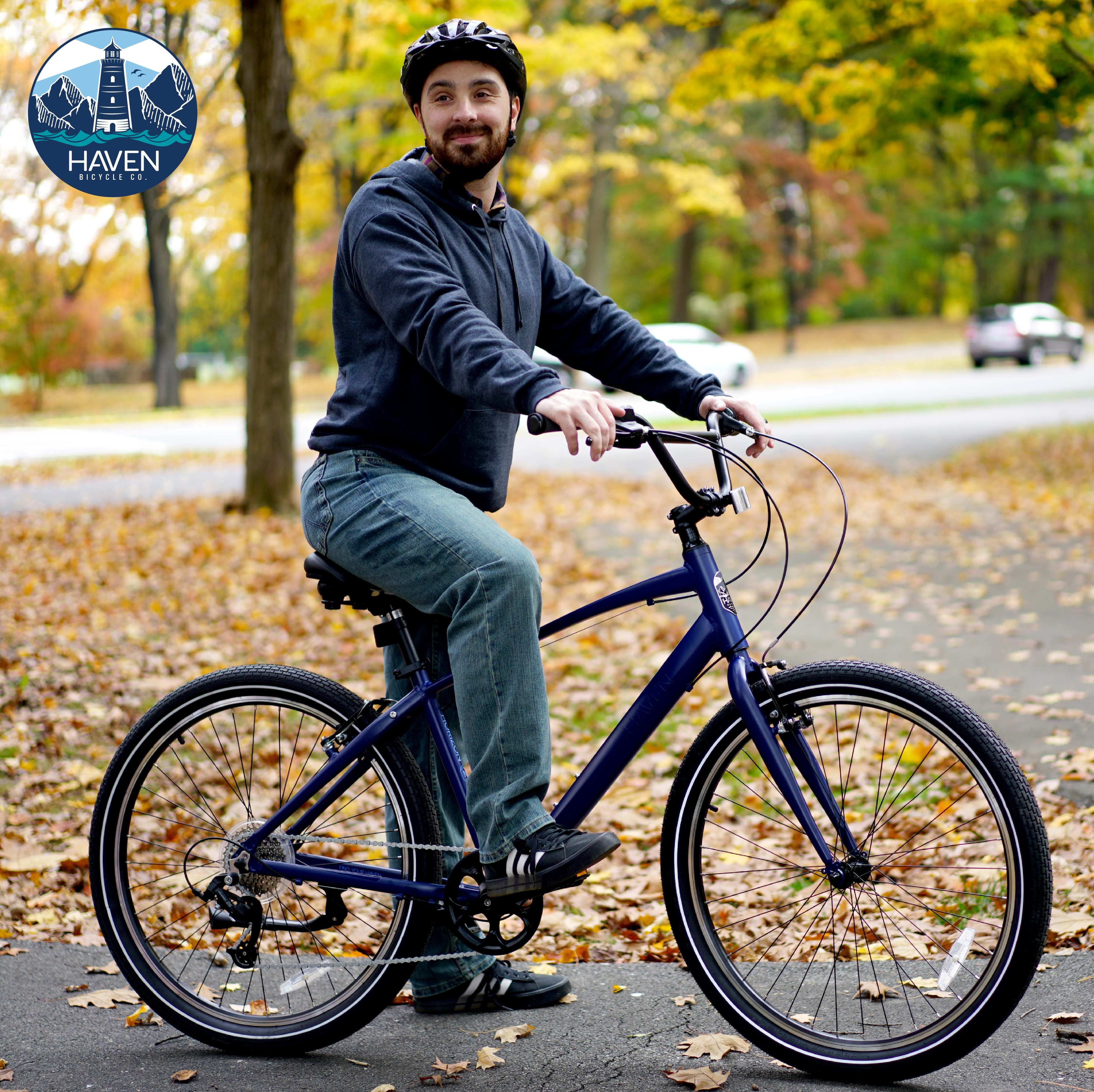 27.5" Haven Horizon 8 Step-Over Beach Cruiser Bicycle, Matte Navy Depths, Small - Image 7