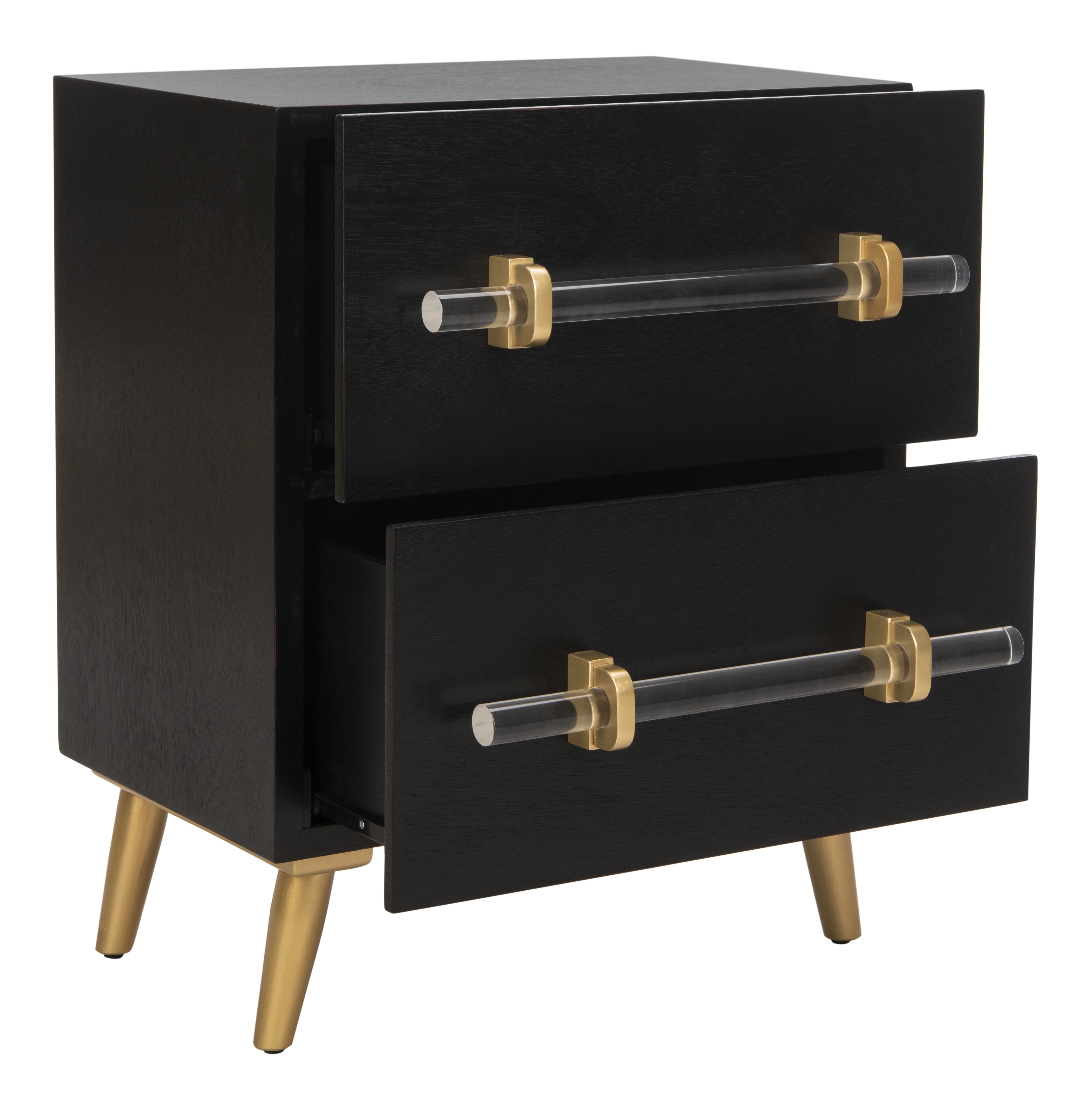 SAFAVIEH Sienne 2-Drawer Modern Contemporary Nightstand, Black - Image 8