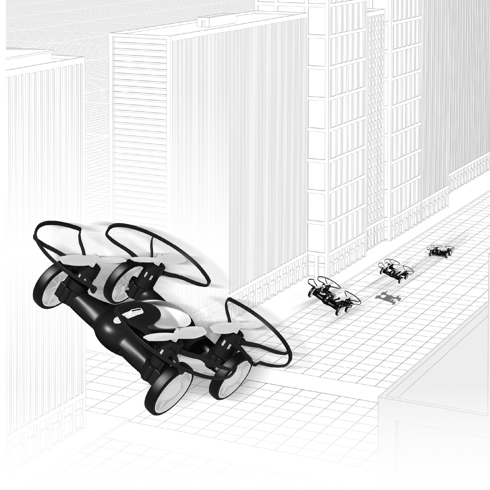 Sharper Image® Toy Fly+Drive Dual-Function Vehicle Drone, Black, 5.5 in x 5.51 in - Image 7