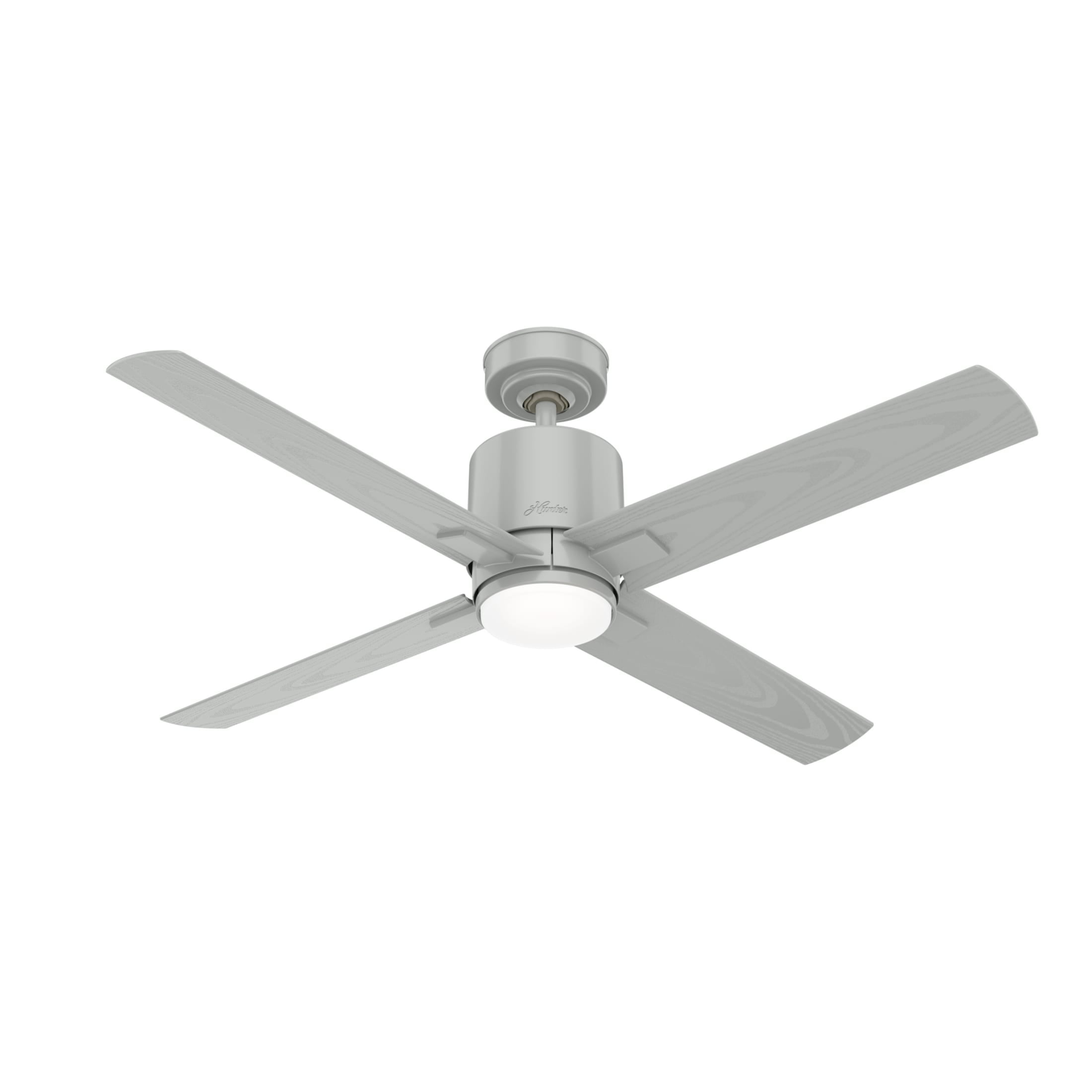 Hunter - Visalia Indoor/Outdoor Ceiling Fan With Light, Remote, 52-inch, Quartz Grey, Casual-style, 4-speed WhisperWind Motor, 50595, for porches, patios, sunrooms, bathrooms - Image 11