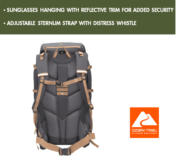 Ozark Trail 60L Hiking Backpack with Durable Fabric and Multiple Pock,Age group:Adult - Image 11