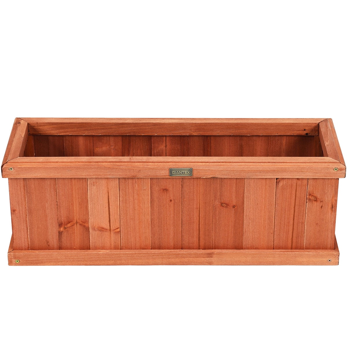 Costway 28 Inch Wooden Flower Planter Box Garden Yard Decorative Window Box Rectangular - Image 5