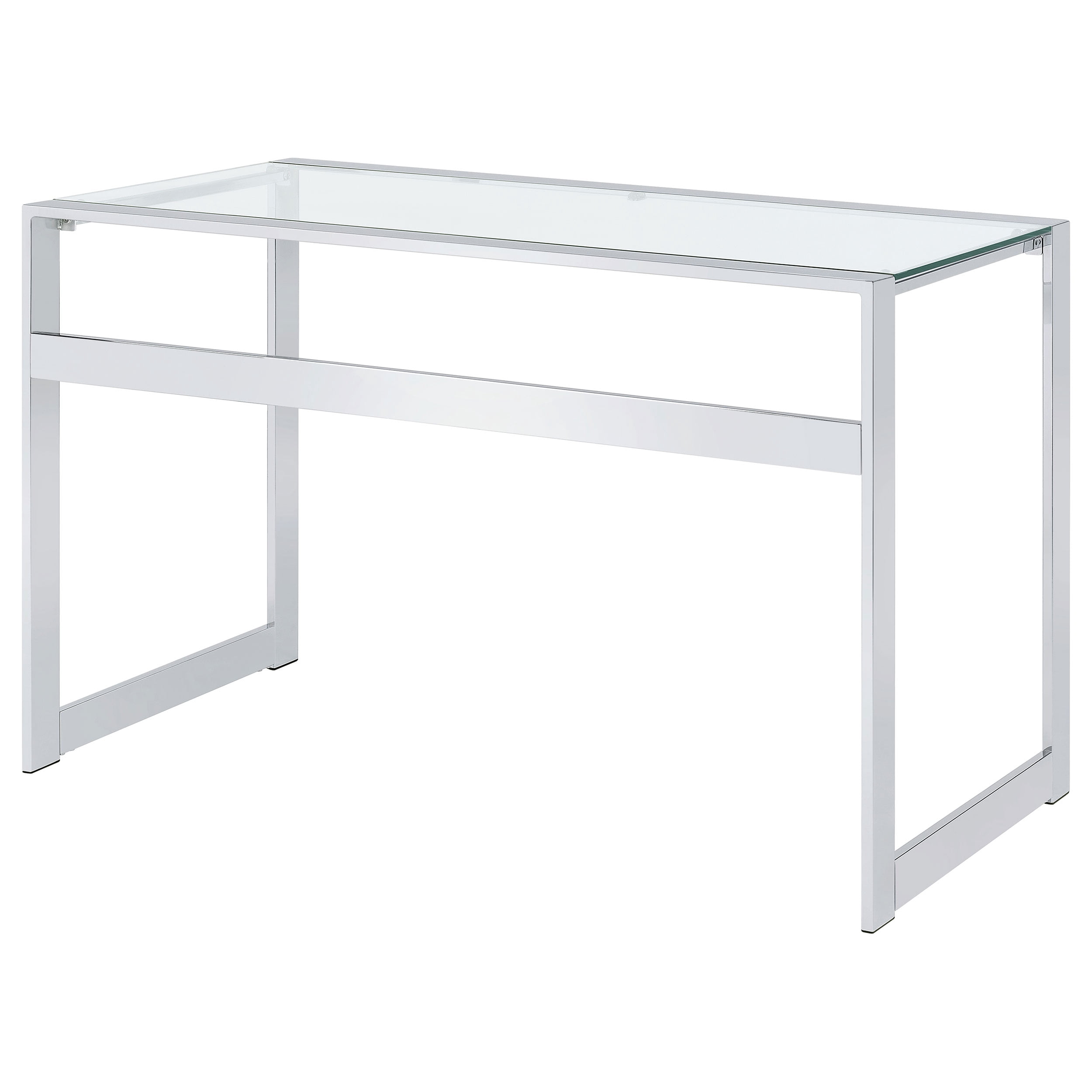 Hartford 47-inch Glass Top Writing Desk Chrome - Image 5