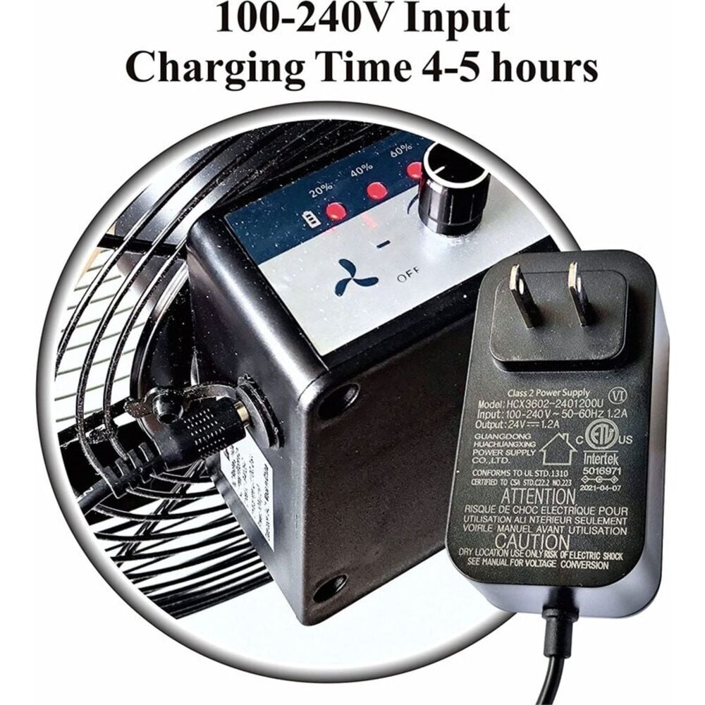 Optimus 12" Rechargable Operated Utility Fan Air Circulator - Image 2