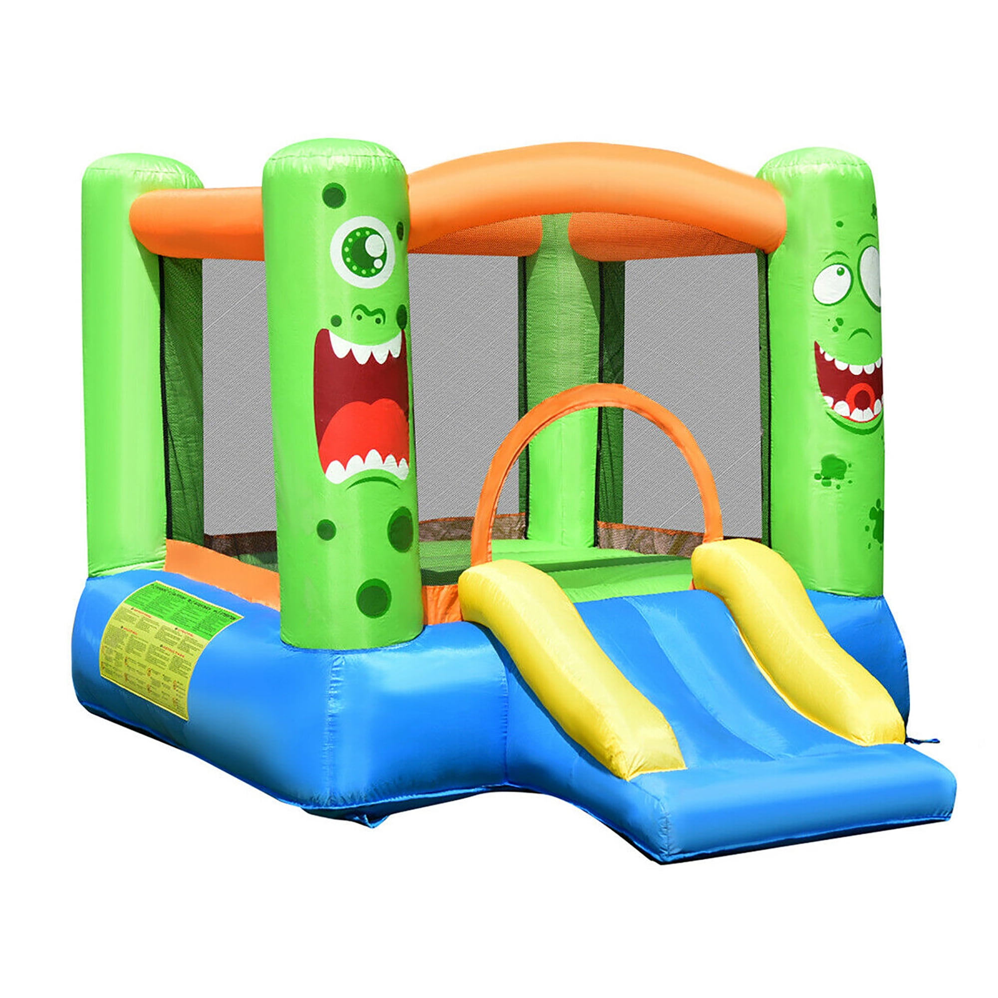 Costway Inflatable Bounce House Jumper Castle Kids Playhouse w/ Basketball Hoop & Slide - Image 3