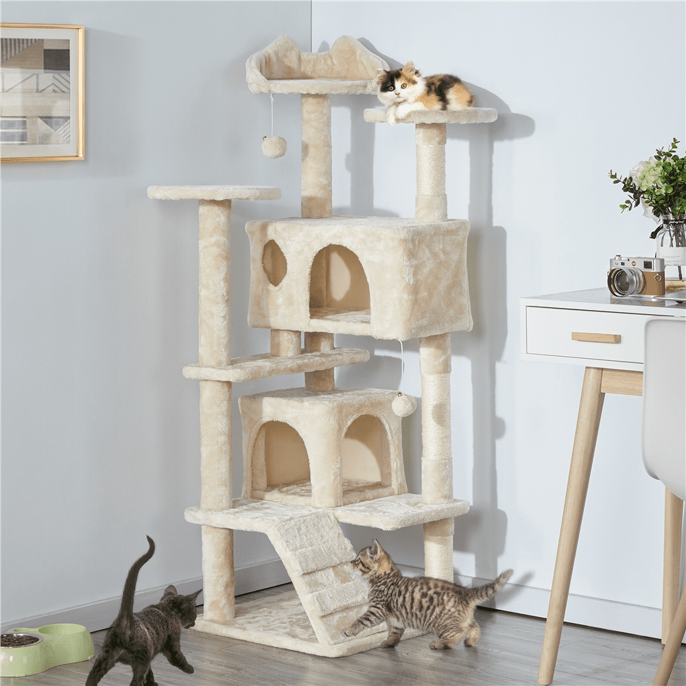 Renwick 51.2-in Cat Tree & Condo Scratching Post Tower, Beige - Image 8