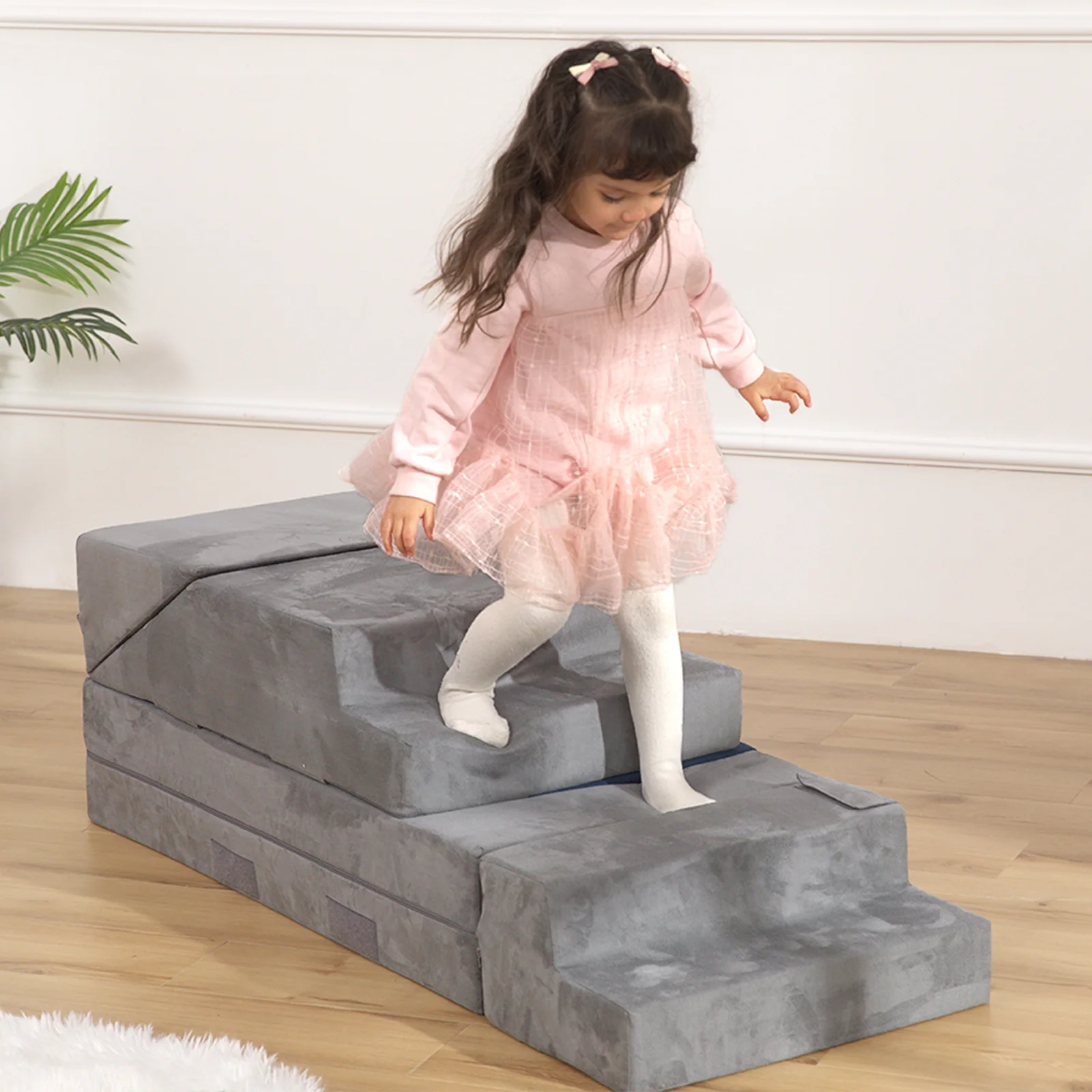 STAHMFOVER Play Couch Sofa for Kids Tunnel Climber Fold Out Sofa Convertible Playset - Image 8