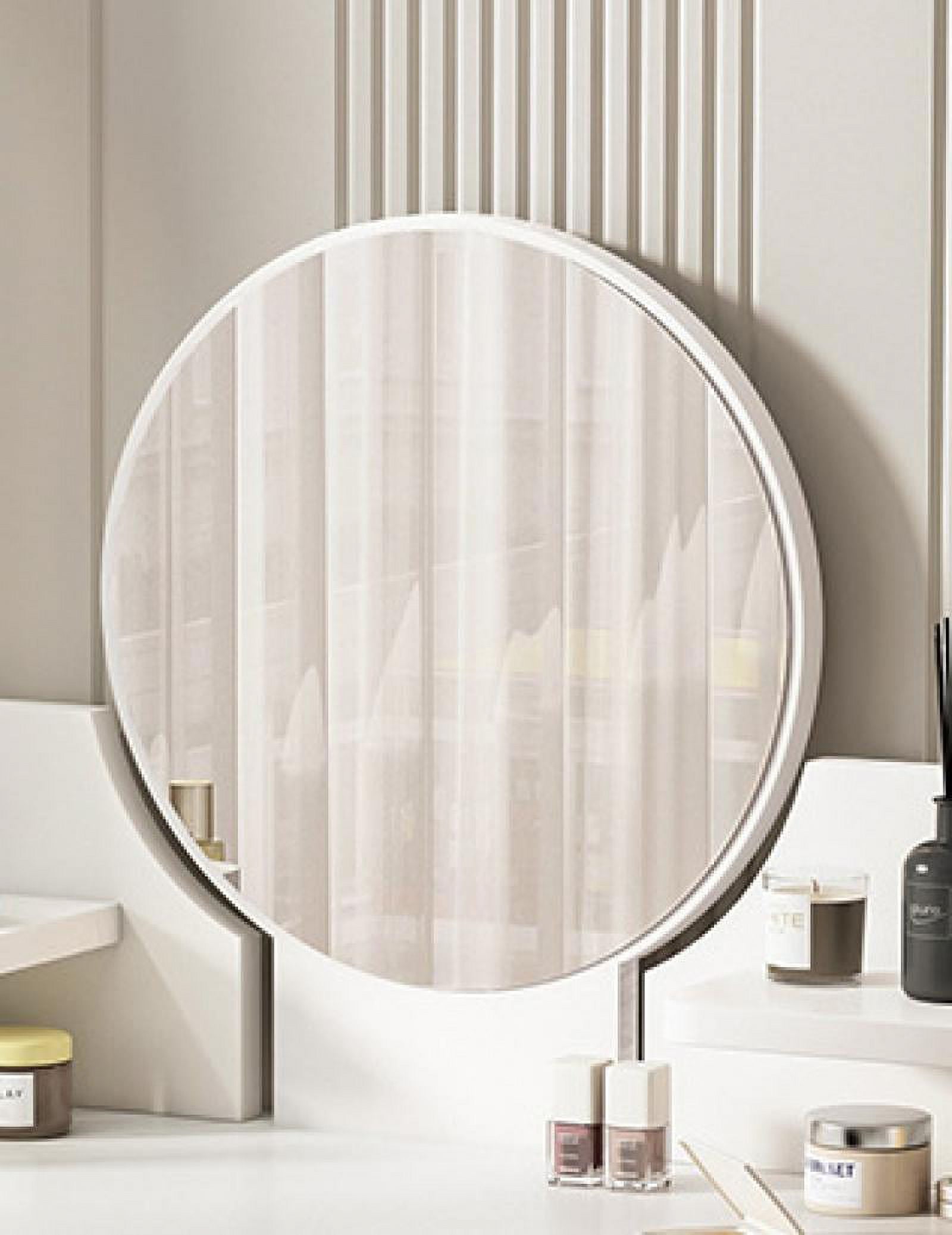 Liyufly Modern White Vanity Desk with Mirror, Solid Wood Makeup Vanity Dressing Table for Women Girls (Without Stool and LED) - Image 3