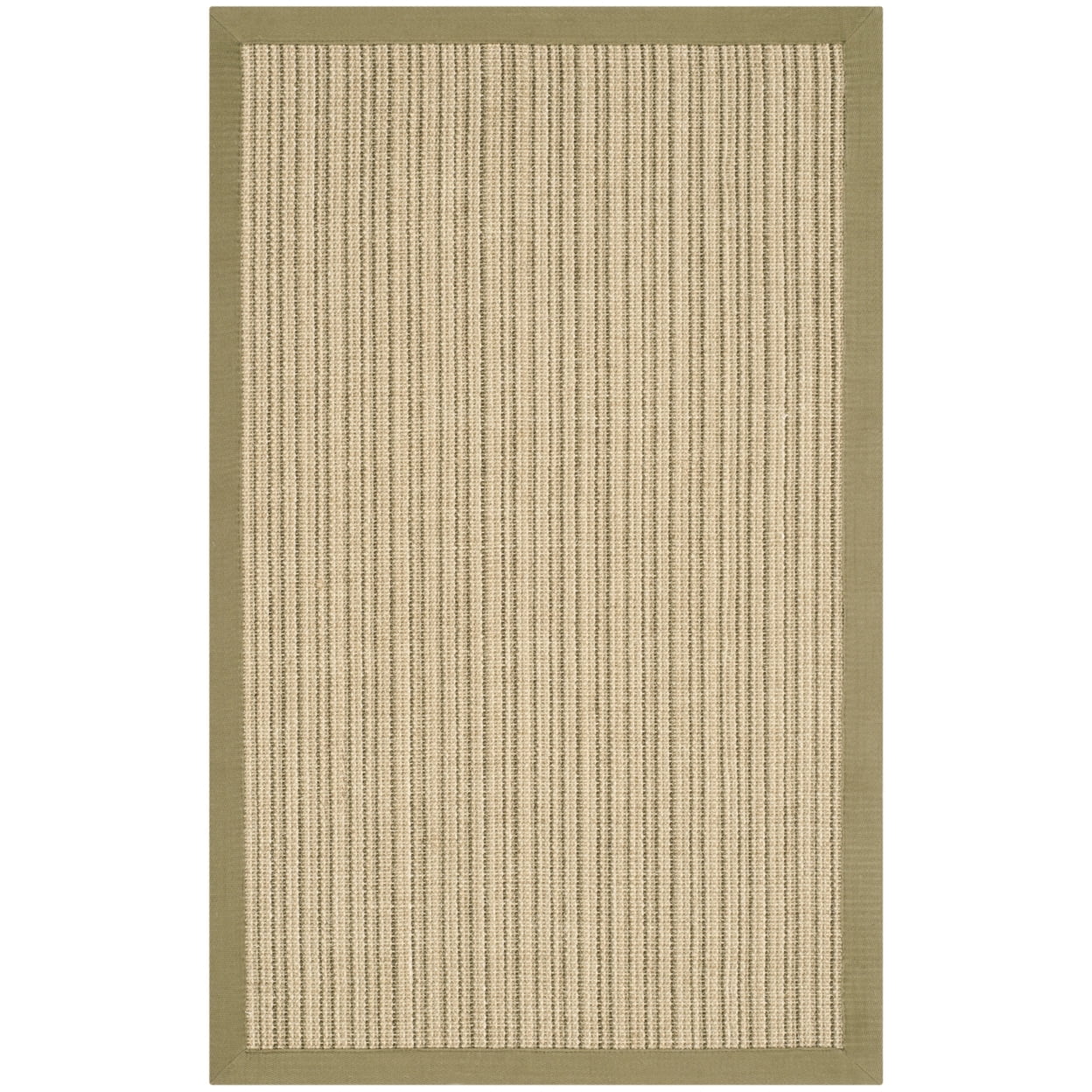 SAFAVIEH Natural Fiber Aspen Striped Sisal Area Rug, Green, 4' x 6' - Image 3