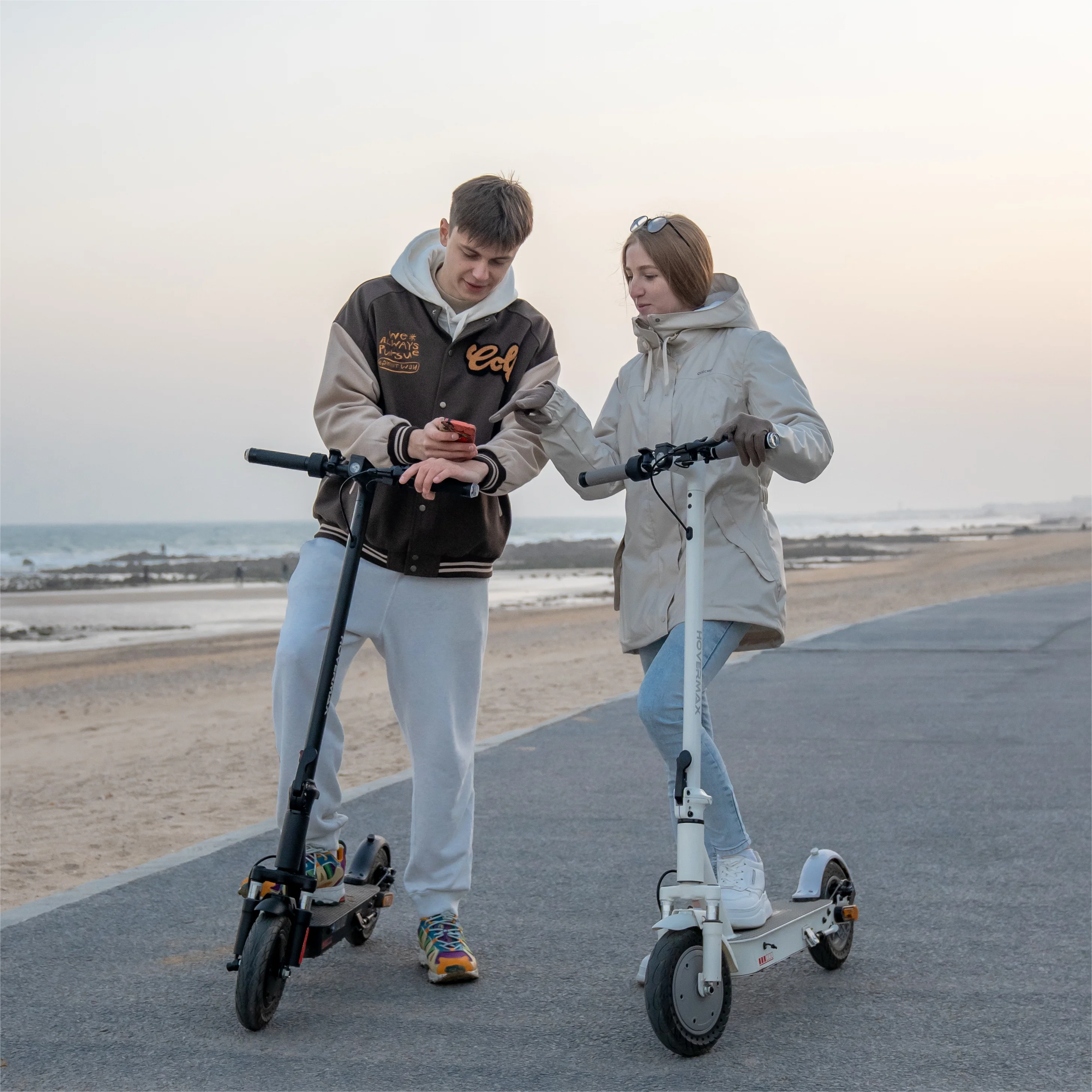 HOVERMAX H10K Pro Electric Scooter, 500W Motor 19MPH Top Speed 22 Miles Long Range, 10'' Solid Tires Folding Electric Scooter for Adult Commute - Image 6