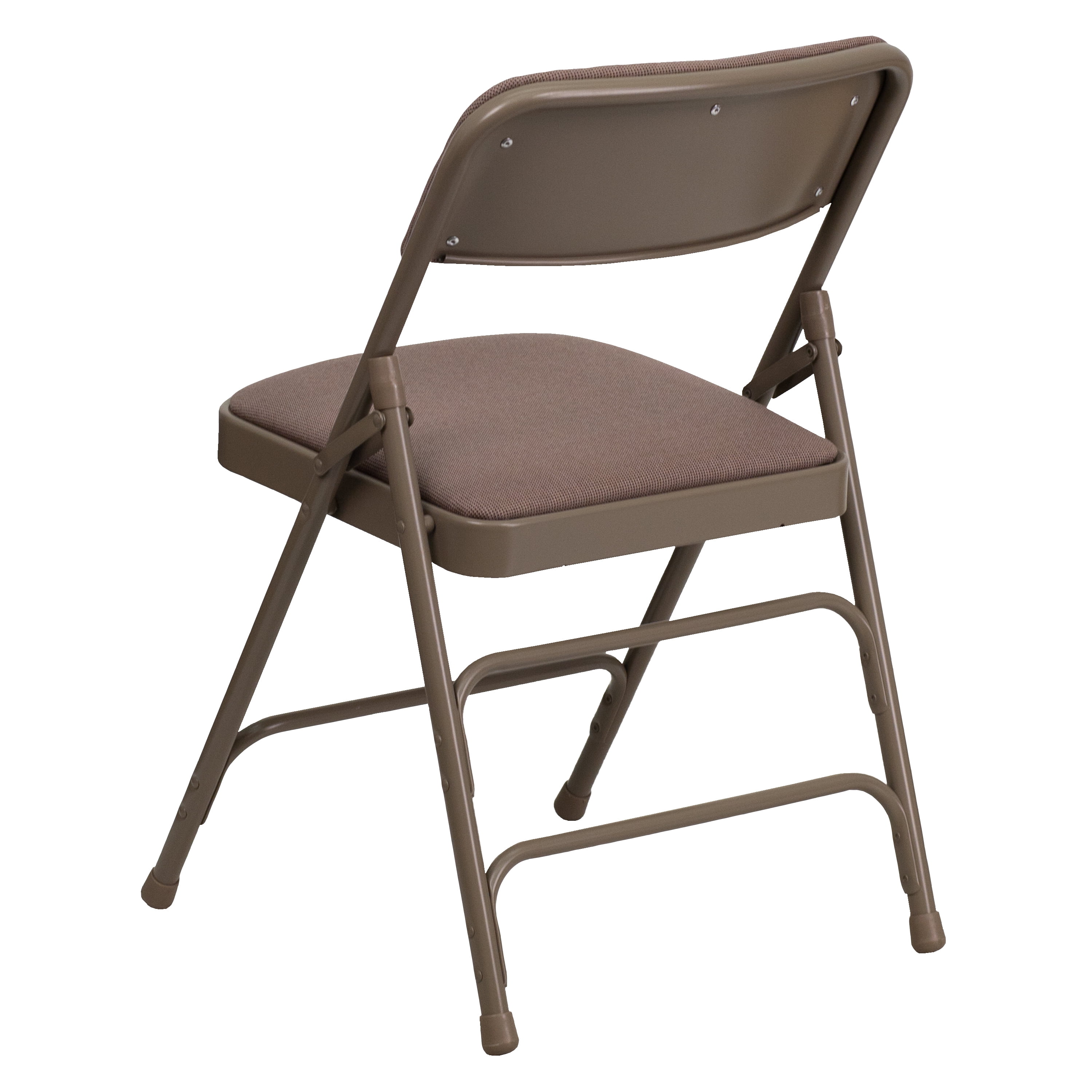 Flash Furniture 4 Pack HERCULES Series Curved Triple Braced & Double Hinged Beige Fabric Metal Folding Chair - Image 3