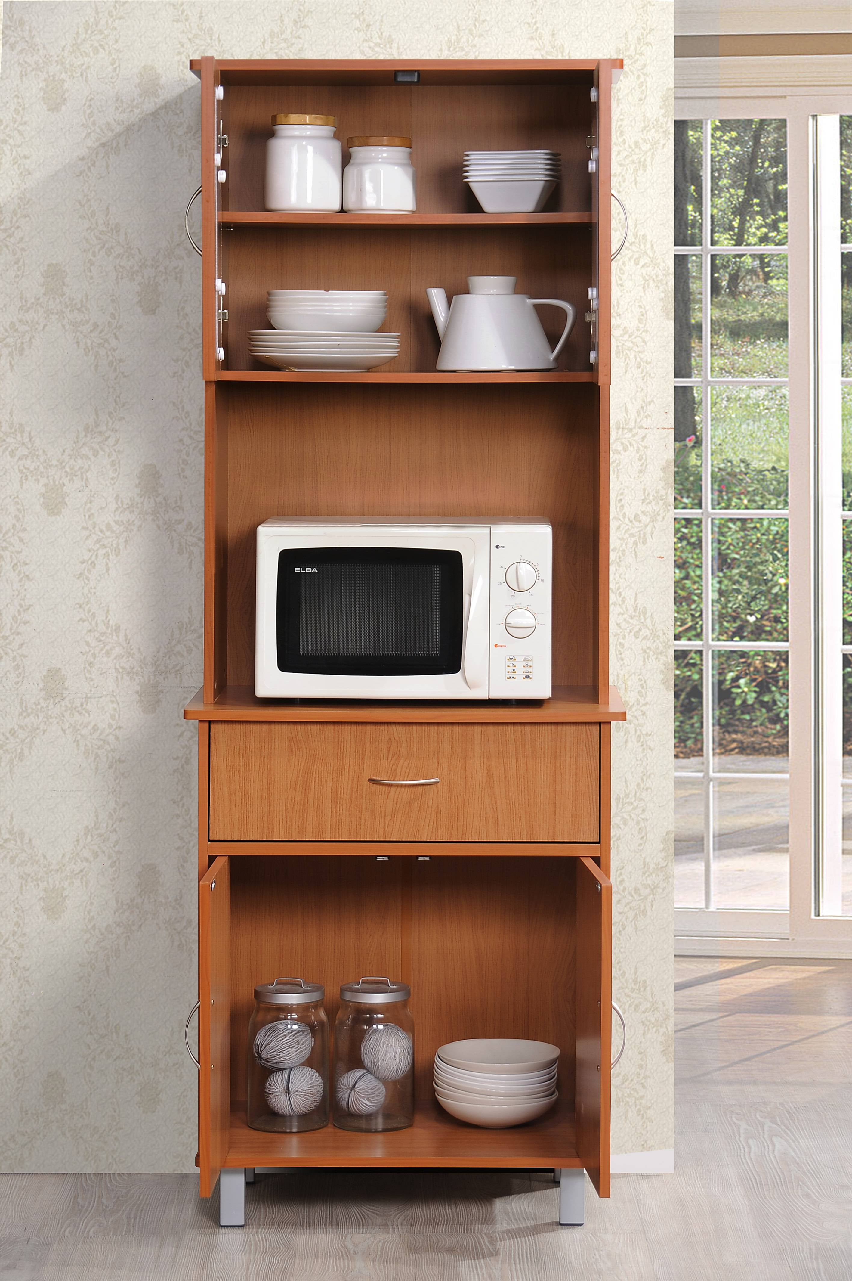Hodedah Free Standing Kitchen Cabinet, Cherry - Image 4