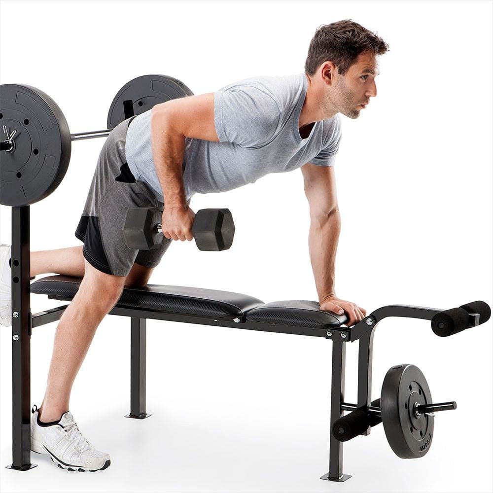 Marcy Pro CB-20111 Standard Adjustable Weight Bench with 80 lbs Weight Set - Image 5