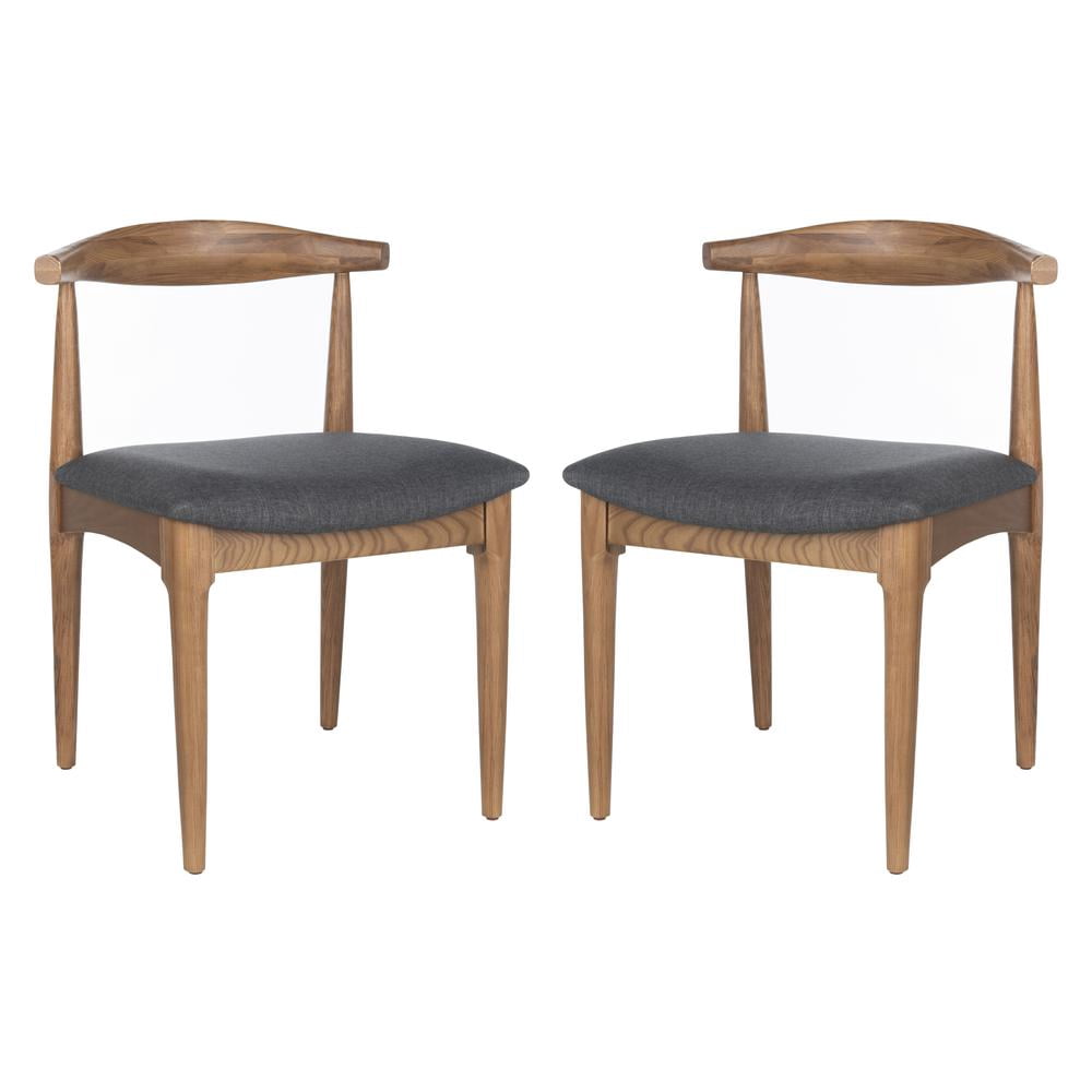 SAFAVIEH Lionel Retro Farmhouse Dining Chair, Brown/Dark Grey, Set of 2 - Image 2