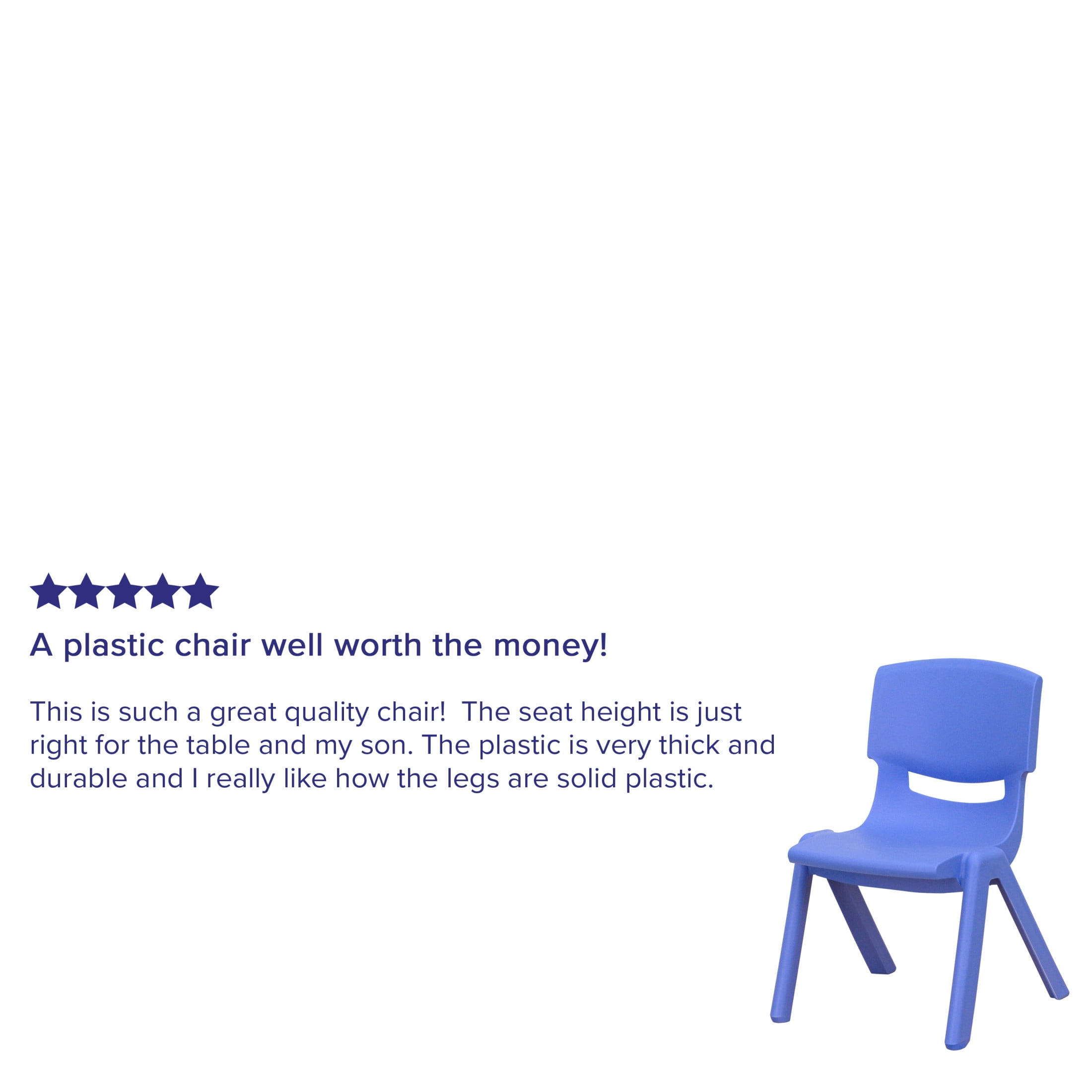 Flash Furniture Whitney 20"H Plastic Stackable School Chairs for Kids Ages 2-4, Set of 10, Blue - Image 5