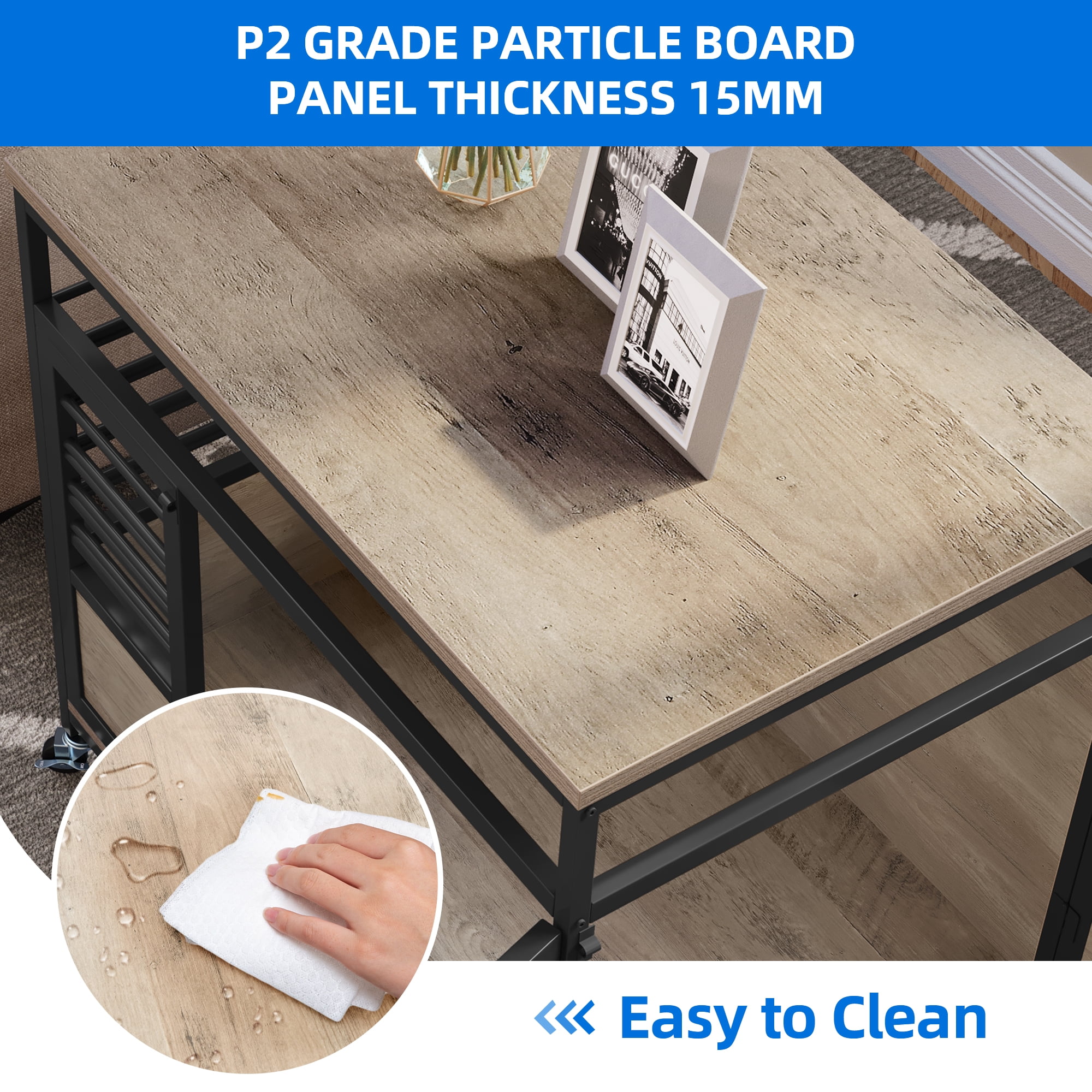 Dextrus 31.5 inch large Wooden Dog Crate Furniture, 2 Doors Wooden Dog Cage, Heavy Duty Dog Kennel with Wheels, Dog House Indoor for Medium Dogs - Image 4