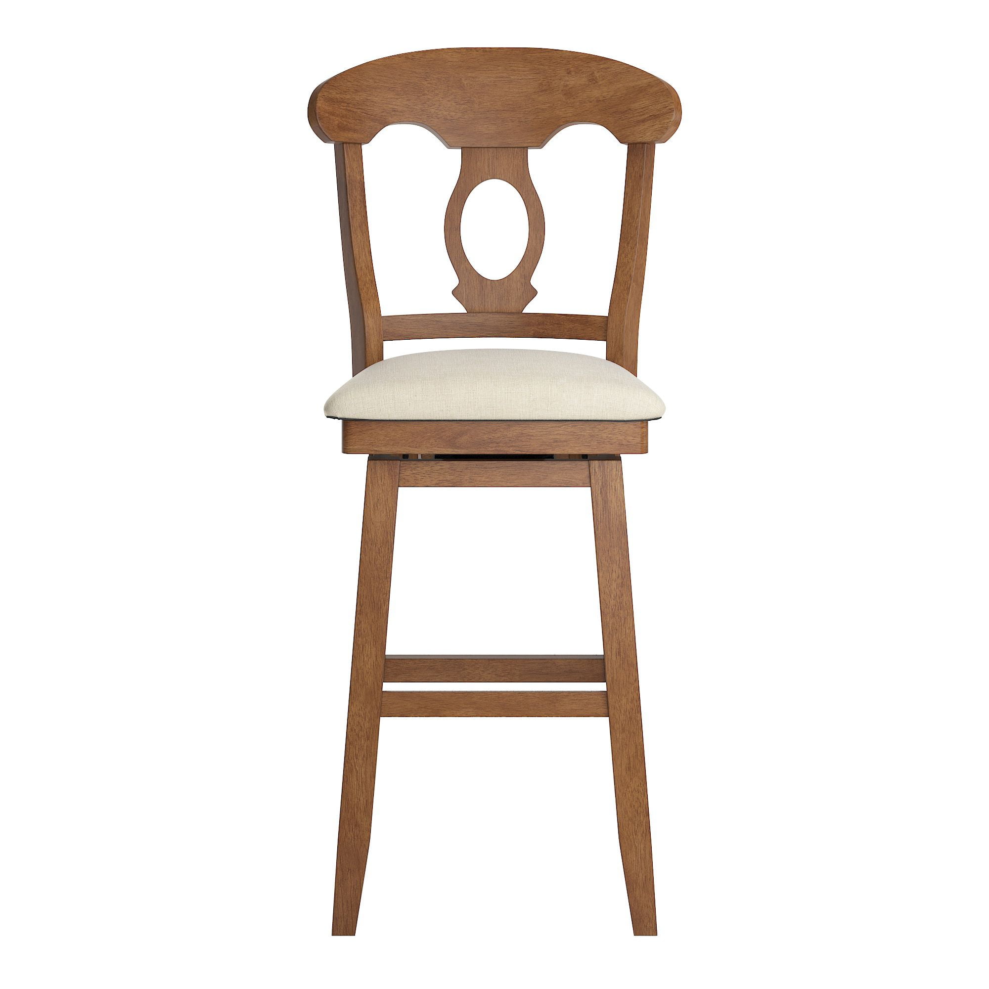 Weston Home Sheena Napoleon Back Wood Swivel Bar Stool, Oak - Image 2