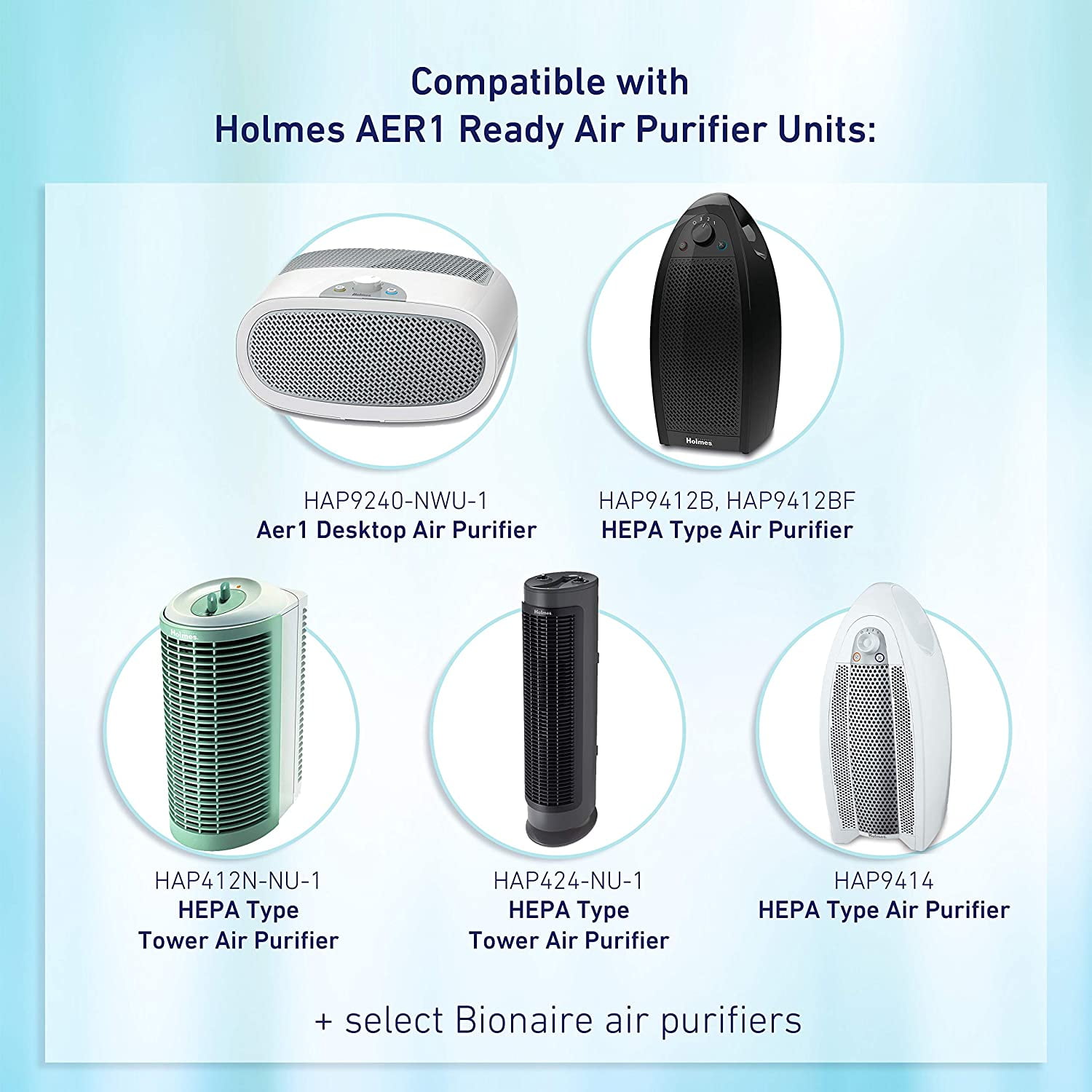 Holmes Small Room Air Purifier, Permanent Air Filter & Nightlight, Air Cleaner & Allergen Remover - Image 4