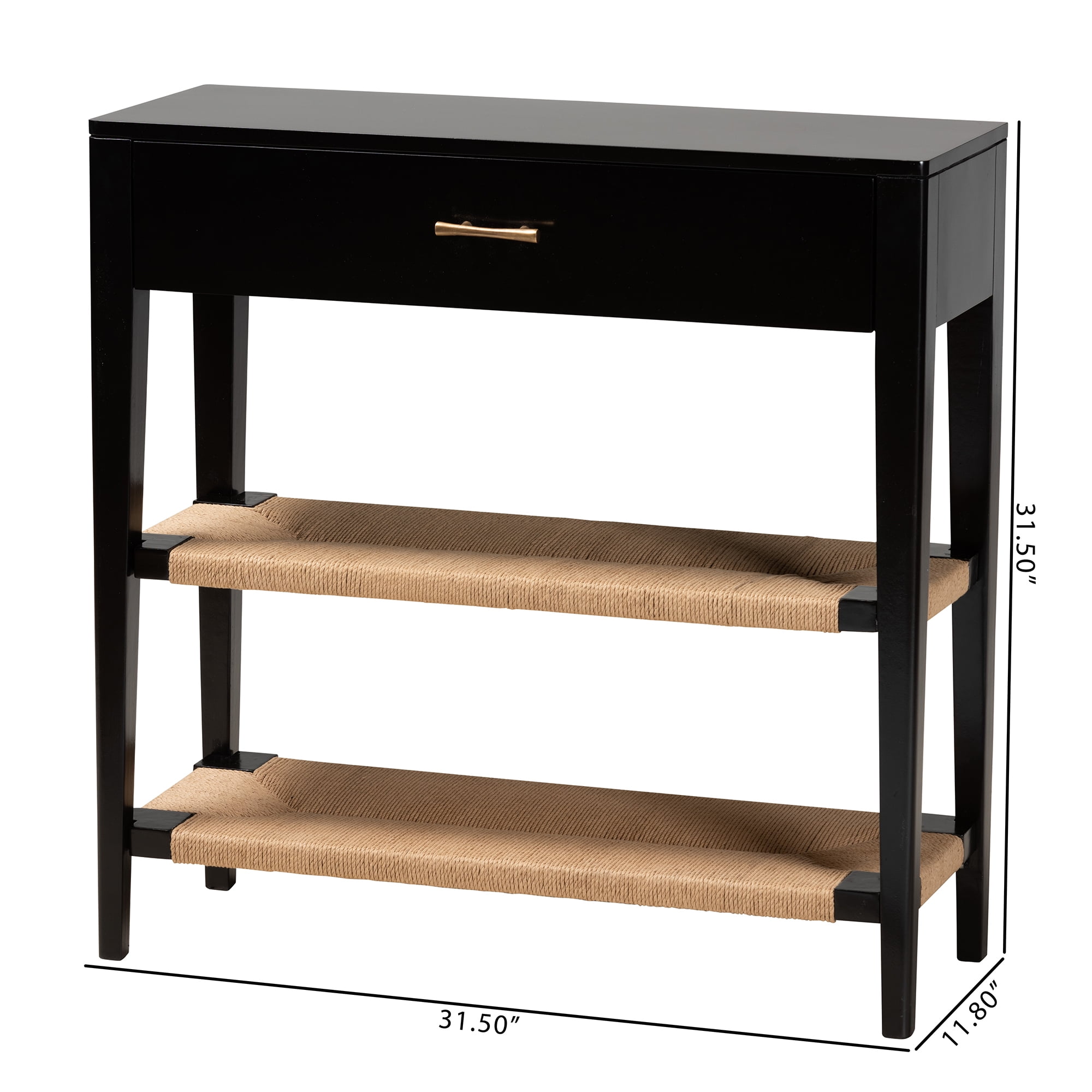 bali & pari Freya Bayur Wood BOHO Console Tables, Black - Image 3