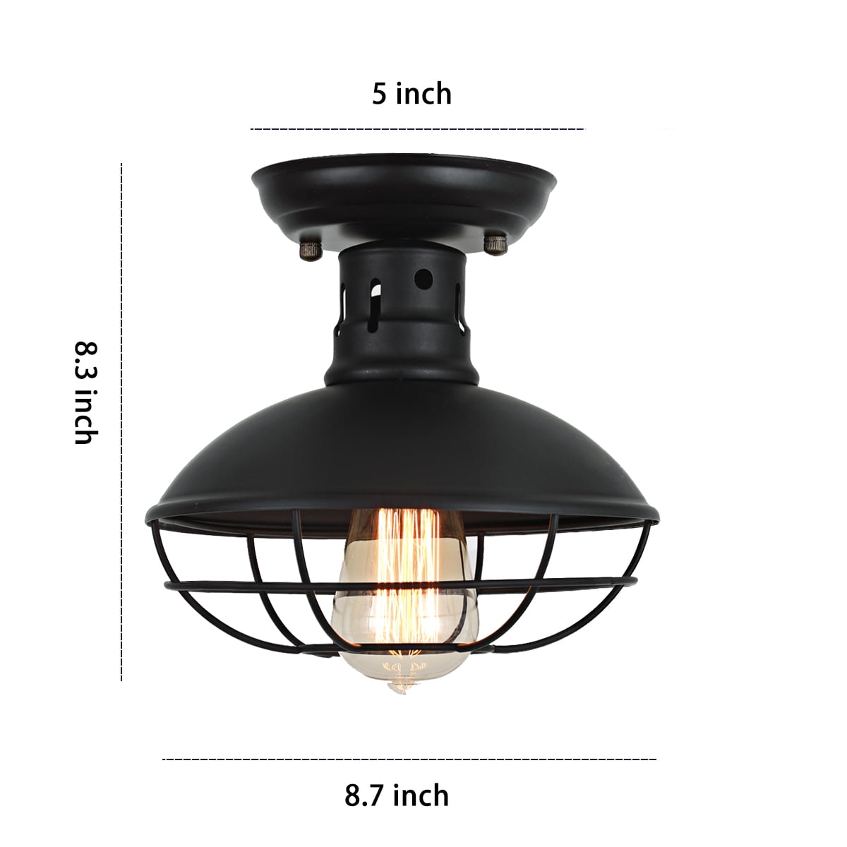 A Smile in the Mind Vintage 12” Ceiling Flush Mount Light with Glass Shade - Image 9