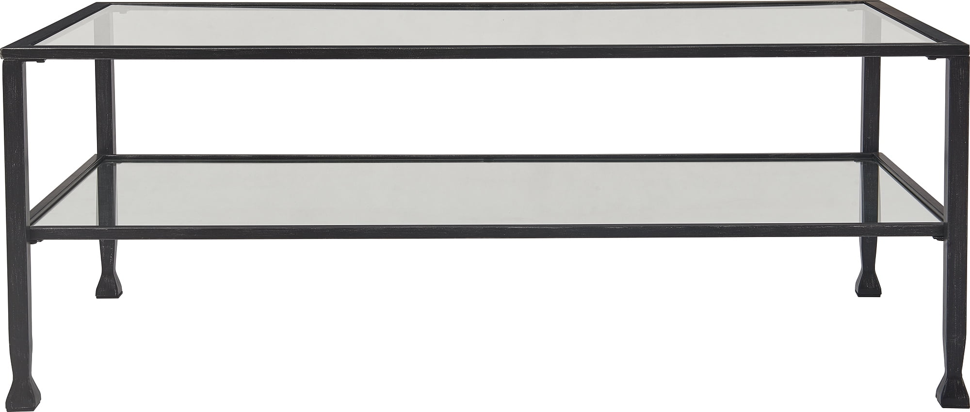 ClickDecor Maddox Glass and Metal Coffee Table Black - Image 5