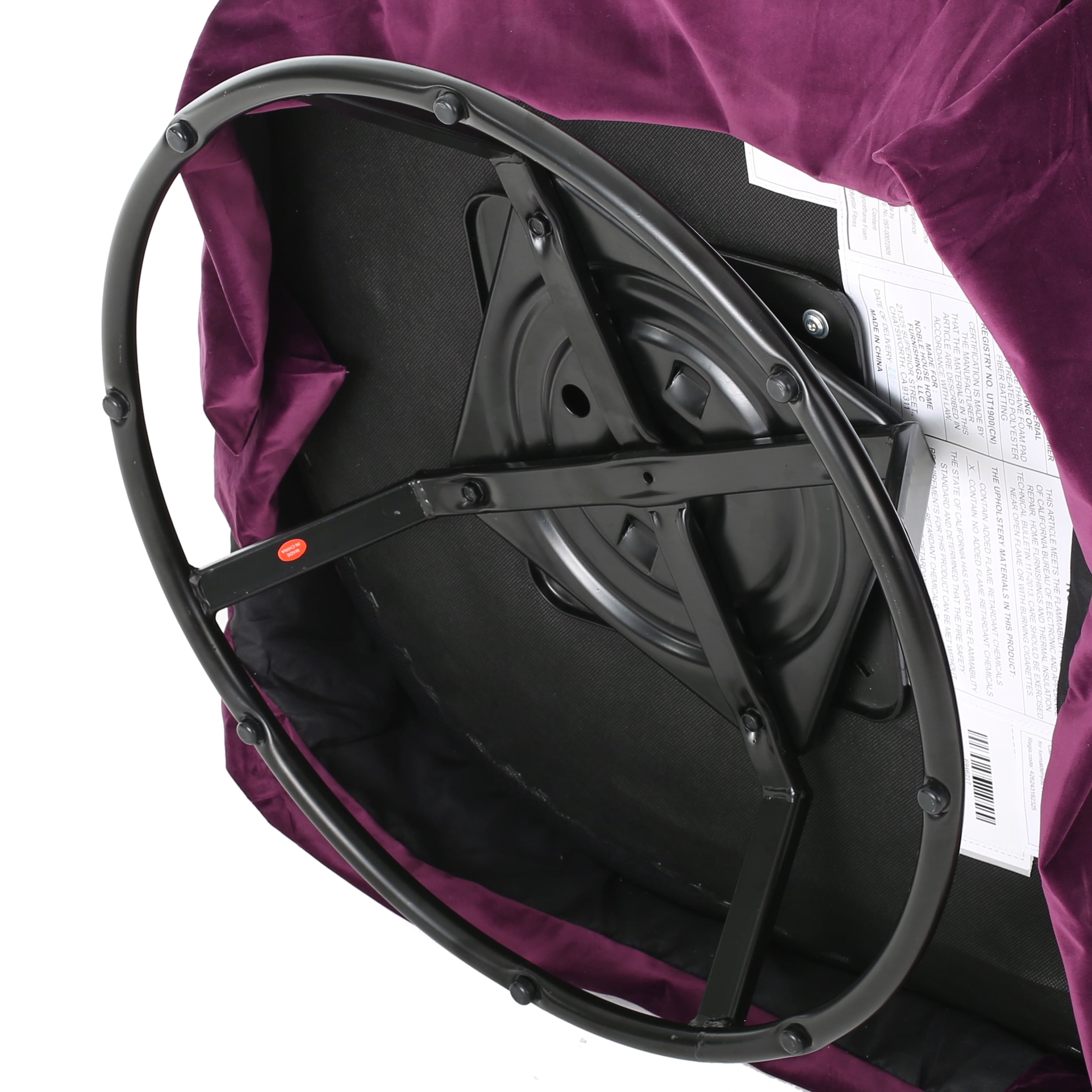 Noble House Celeste Velvet Swivel Chair with Loose Cover, Fushsia(Red) - Image 3