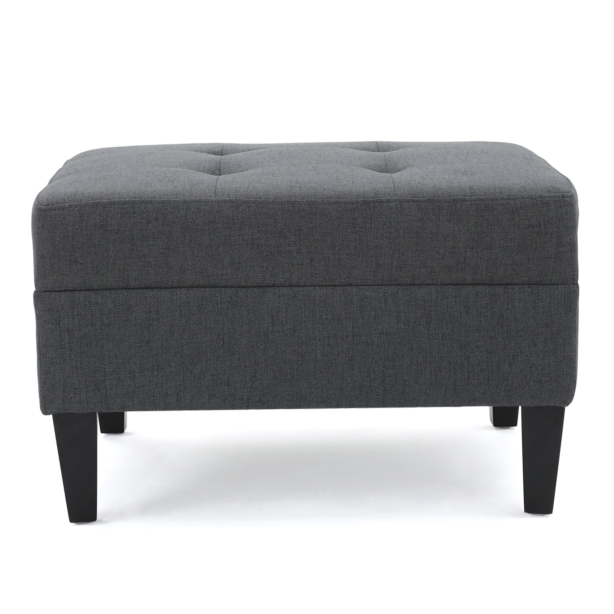 Noble House Sofija Fabric Tufted Ottoman, Dark Grey - Image 6