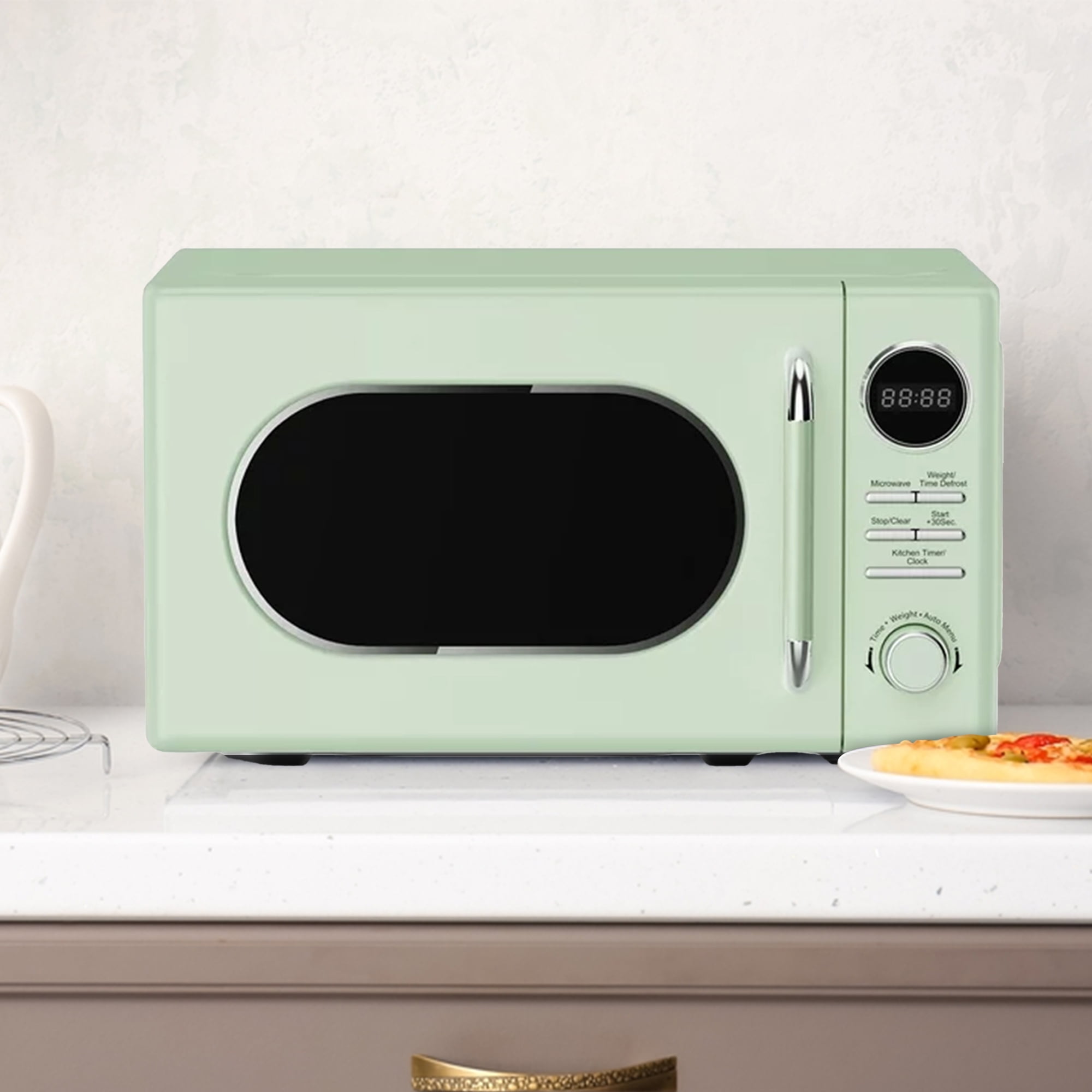 Magic Chef 0.7 Cubic Feet 700W Classic Retro Countertop Microwave, Green - Image 2