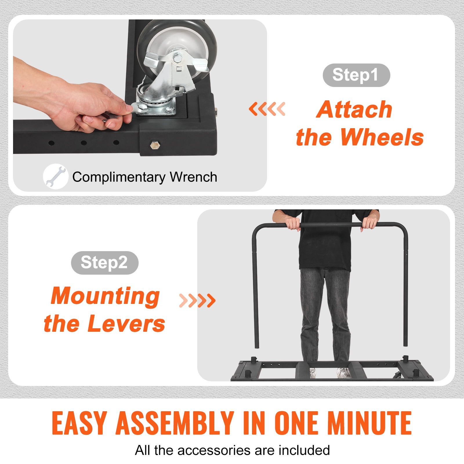 VEVOR Drywall Cart 1800 lbs Panel Cart Dolly Handling Sheetrock Sheet Panel - Image 3