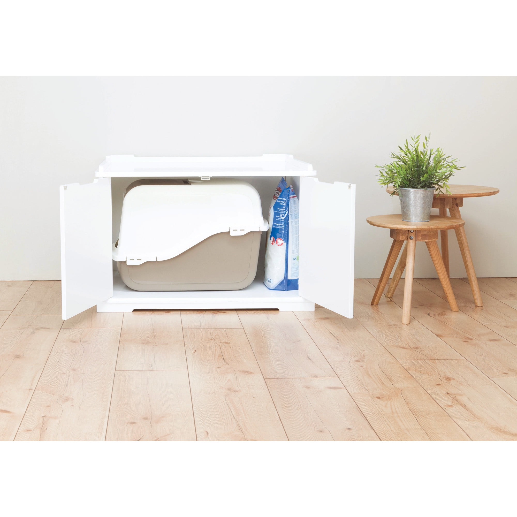 TRIXIE XL Cat Litter Box Enclosure Hidden Litter Indoor Cat Furniture Pet Home Side Table White - Image 4