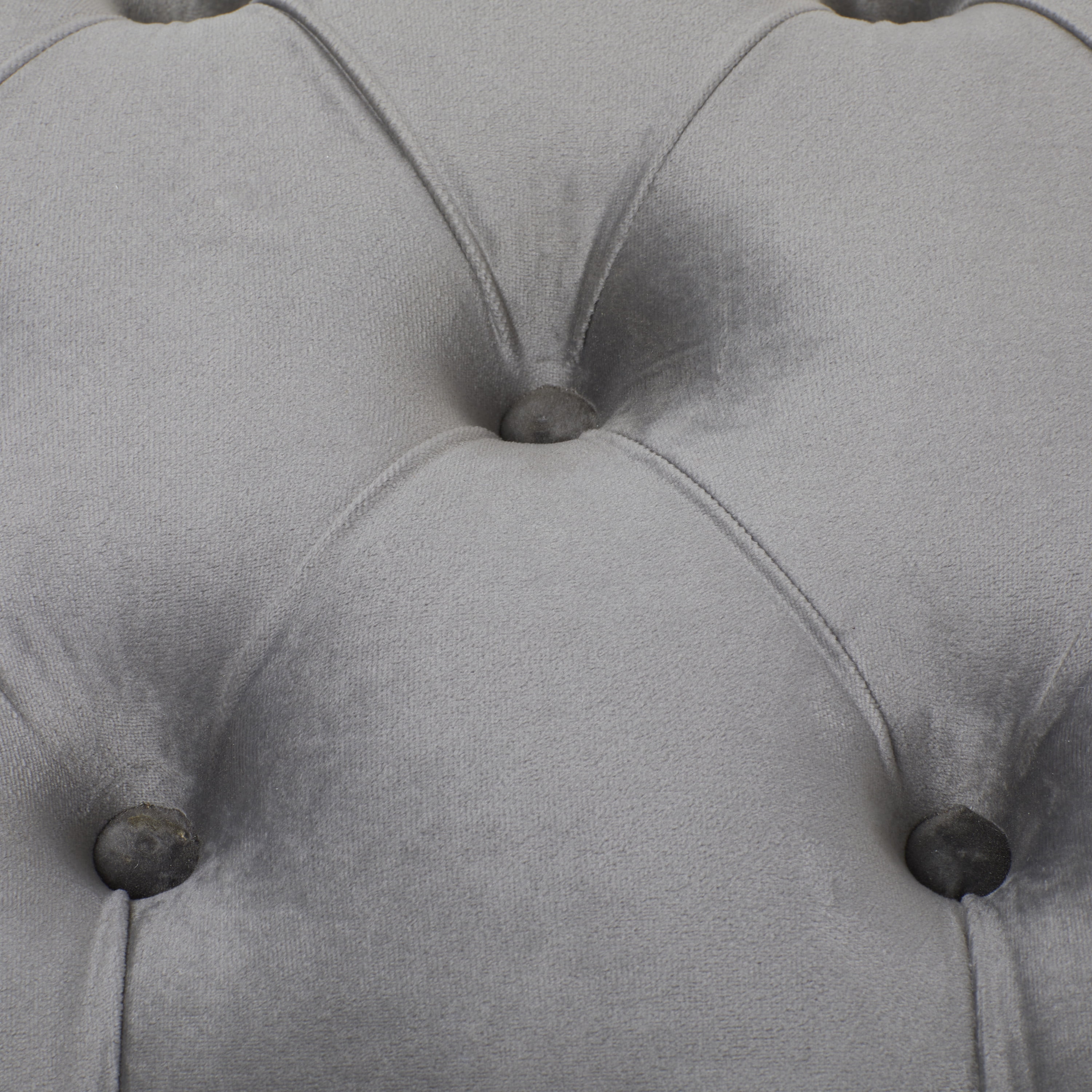 DecMode Gray Velvet Tufted Home Bench with Gold Metal Legs, 39" x 17" x 19" - Image 6