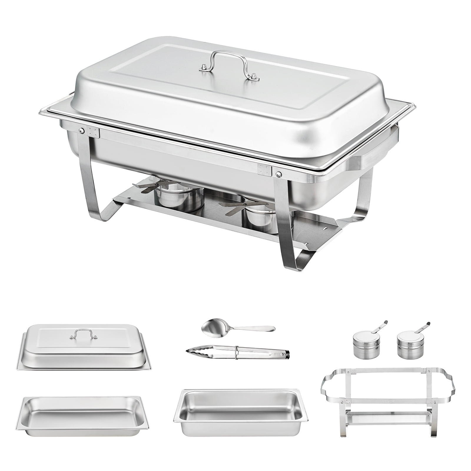 BENTISM 6-Packs Rectangle Chafing Dish Buffet Set with Full-Size 8Qt Pan Frame Fuel Holder, For Catering, Buffet Serving, Party - Image 8