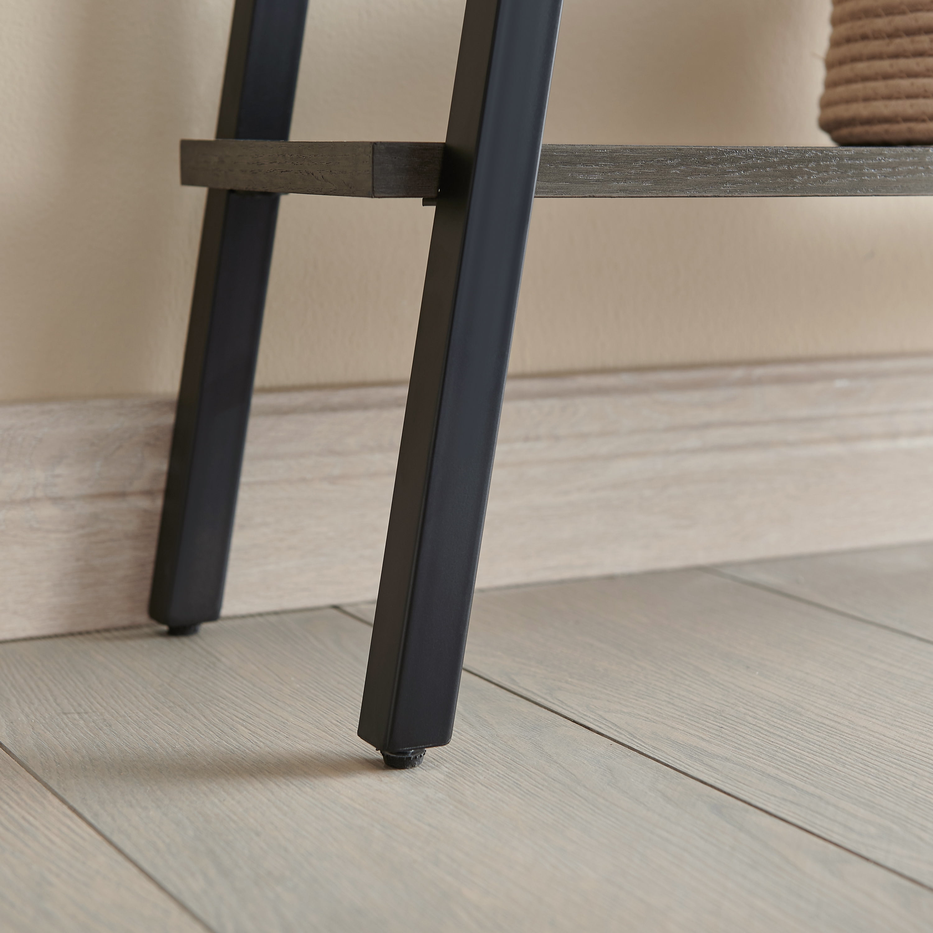 Leick Home Empiria 30" Wood and Metal Hall Console Table with Shelf, Gray/Matte Black - Image 18