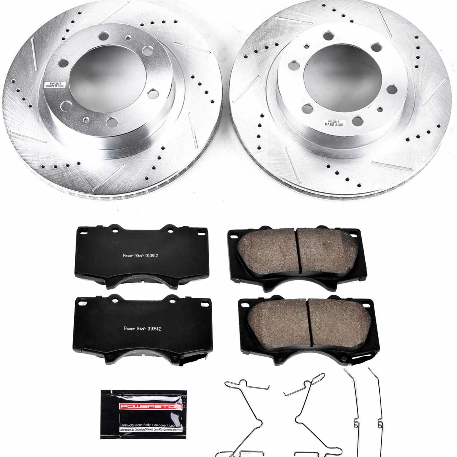 PowerStop Front Z23 Evolution Sport Carbon-Fiber Ceramic Brake Pad and Drilled & Slotted Rotor Kit Fits: TOYOTA Select Models K137 - Image 8