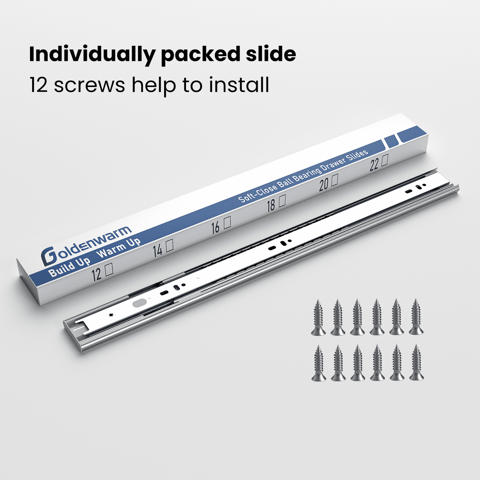 Goldenwarm Heavy Duty Drawer Slides 6 Pair 22inch Soft Close Full Extension Ball Bearing Bottom Mount 100lb Capacity - Image 6