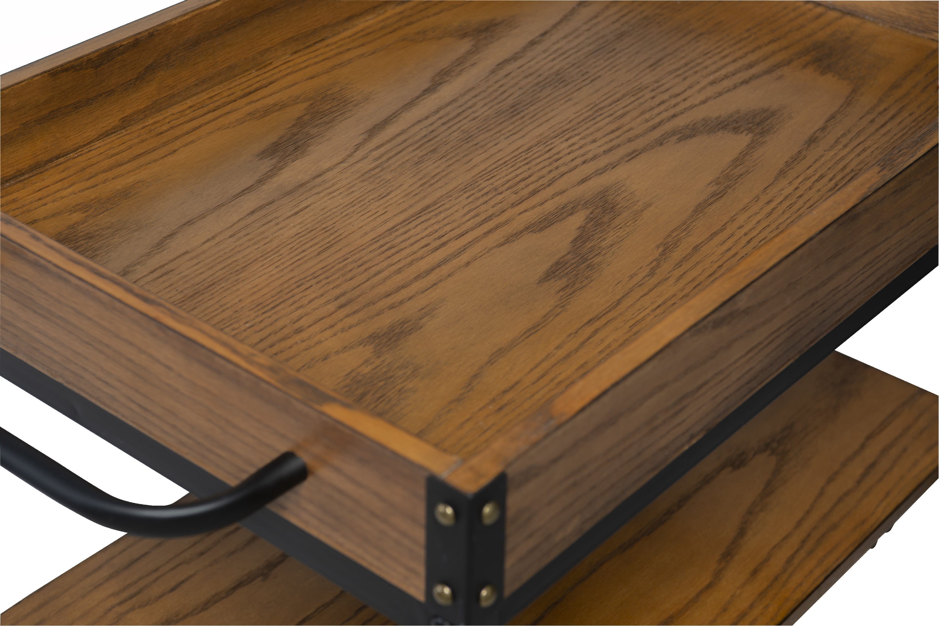 Linon Honton 3-Tier Mobile Bar Cart with Wine Storage & Open Shelving, 36.5" Tall, 43 lb, Black - Image 9