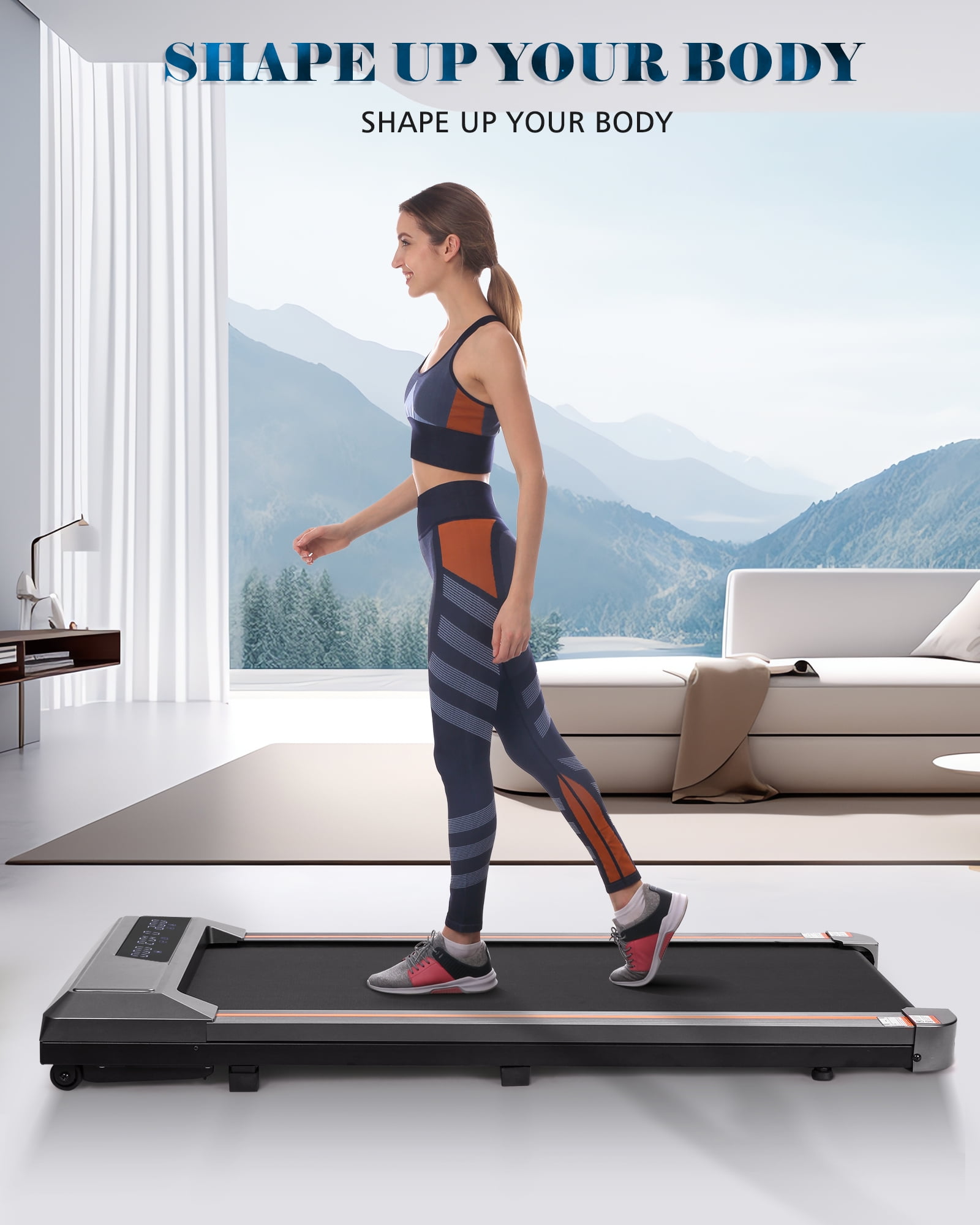 Naipo Treadmill Walking Pad 2.5HP with Large LCD Display Portable Wheels and Max Capacity 265lb for Home Use - Image 7