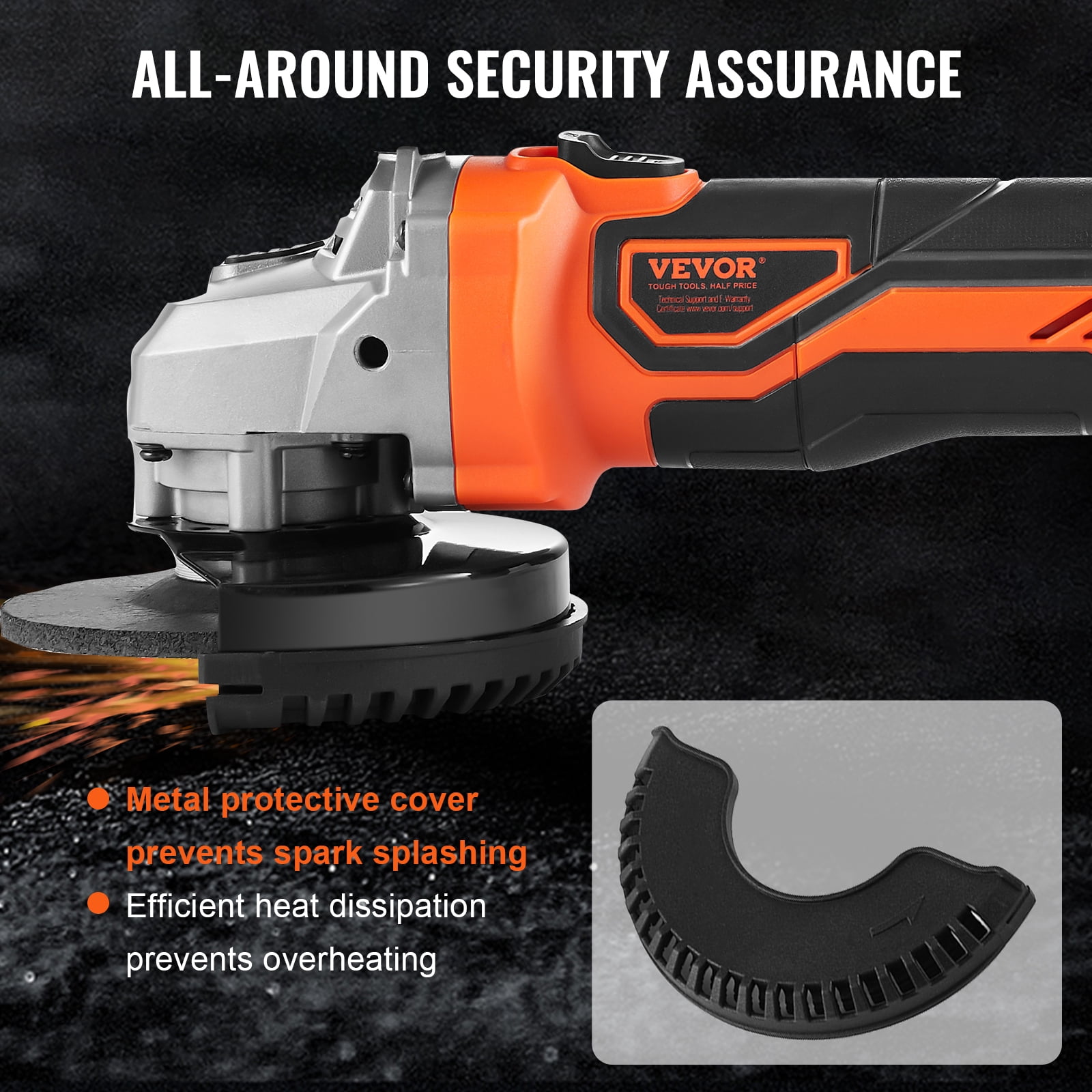 BENTISM Cordless Angle Grinder Kit For 4-1/2'' 9000 rpm, Cordless Electric Grinder Power with 20V Fast Charger for Cutting, Polishing, Grinding, Rust Removal - Image 2