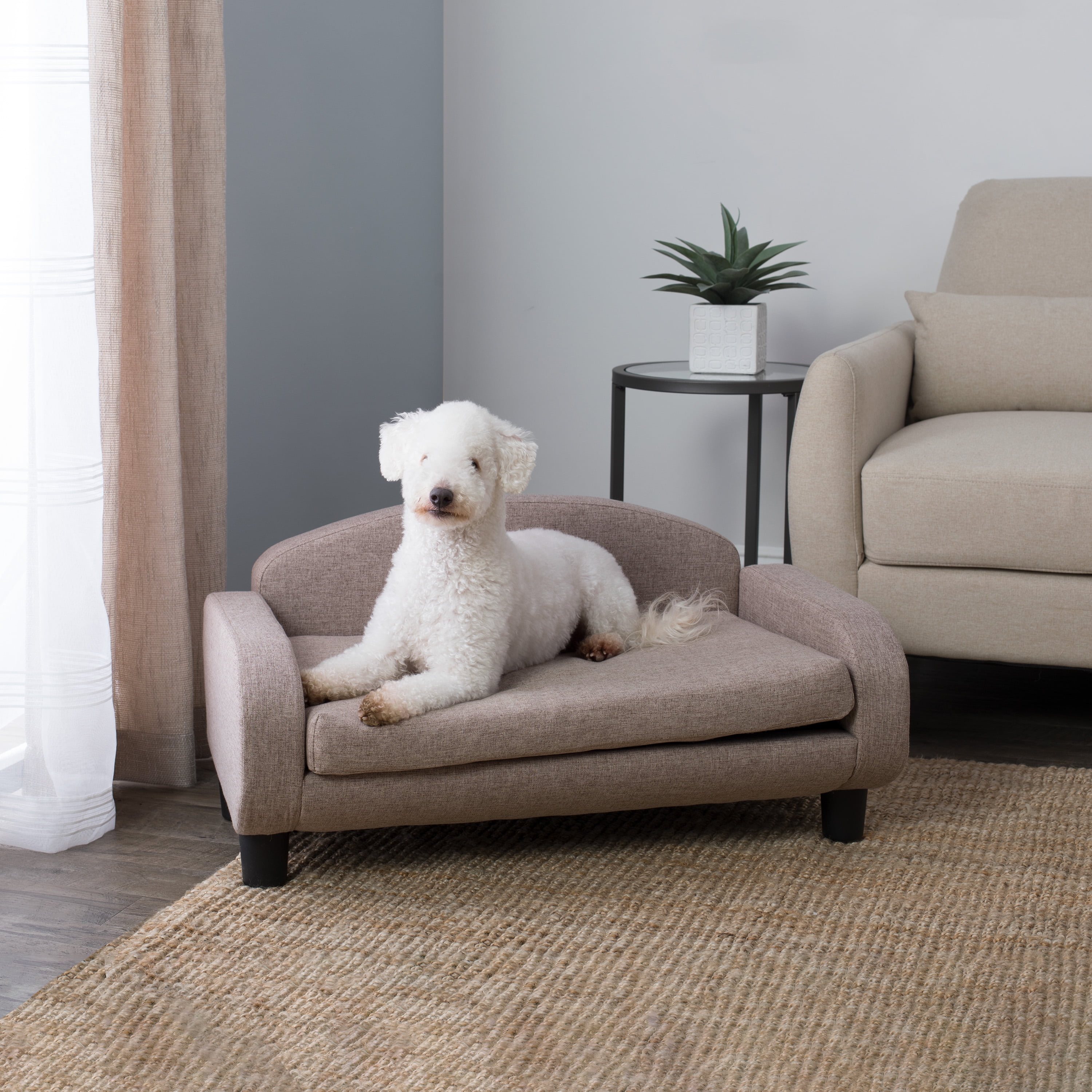 Paws & Purrs Cat Sofa Bed, Pet Couch for Indoor Cats Elevated Cat Beds with Removable Washable Mattress Cover for Kitten, Puppy or Small Animal- 31.5" Wide, Sand - Image 6